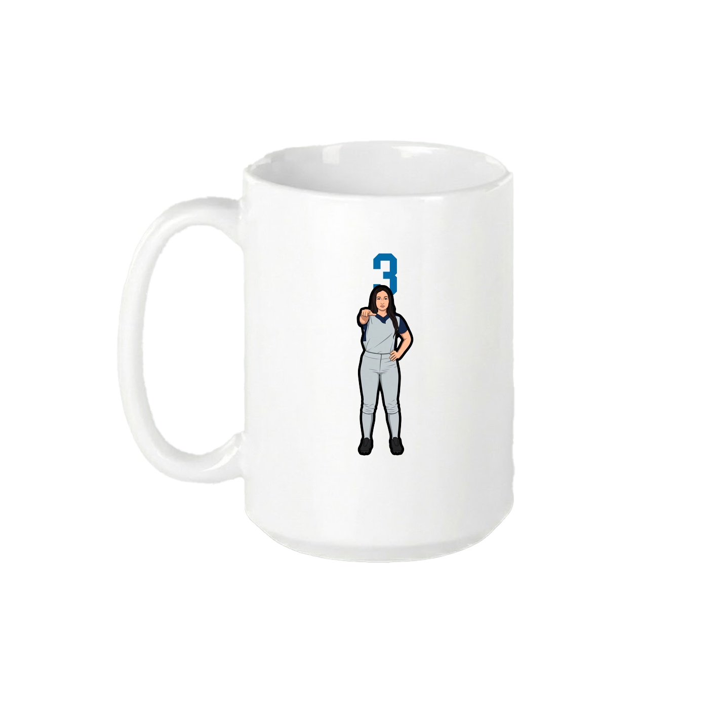 15oz Coffee Mug — Number Top in White