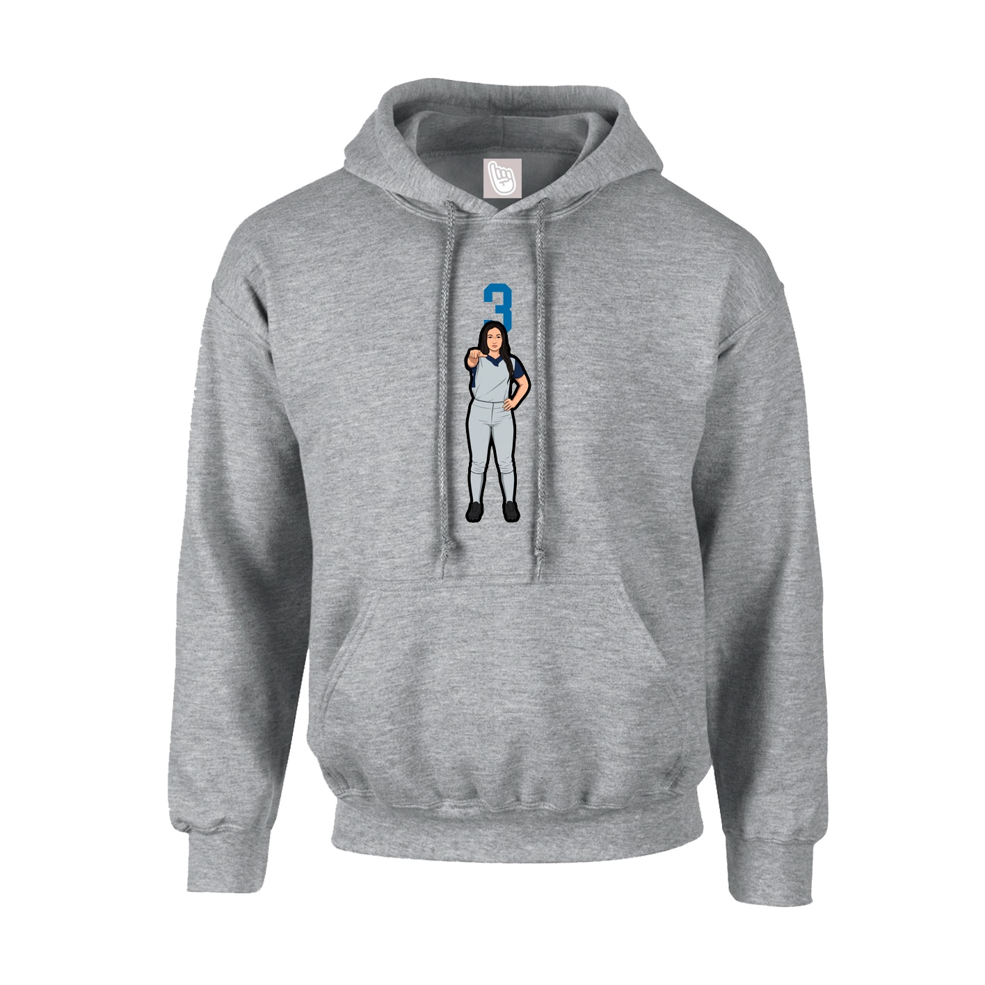 Hoodie — Number Top in Grey