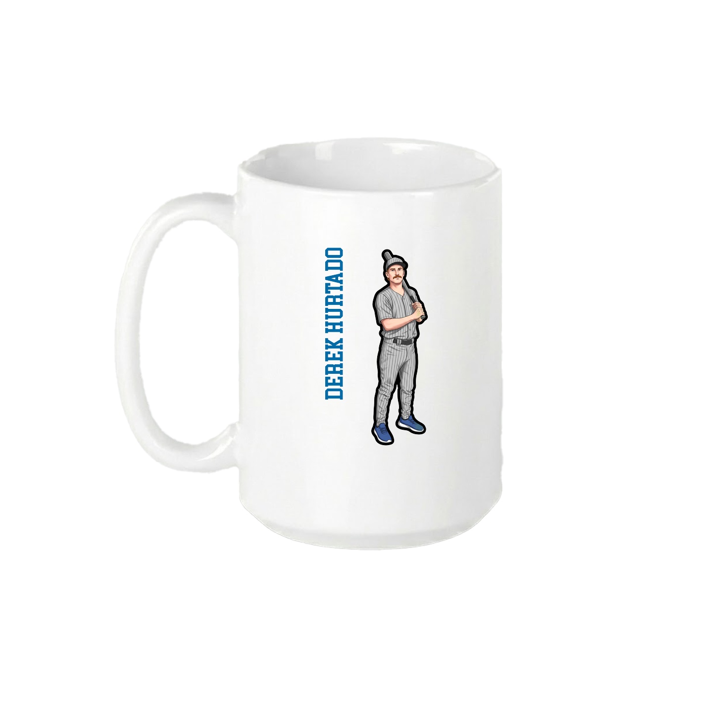 15oz Coffee Mug — Name Vertical in White
