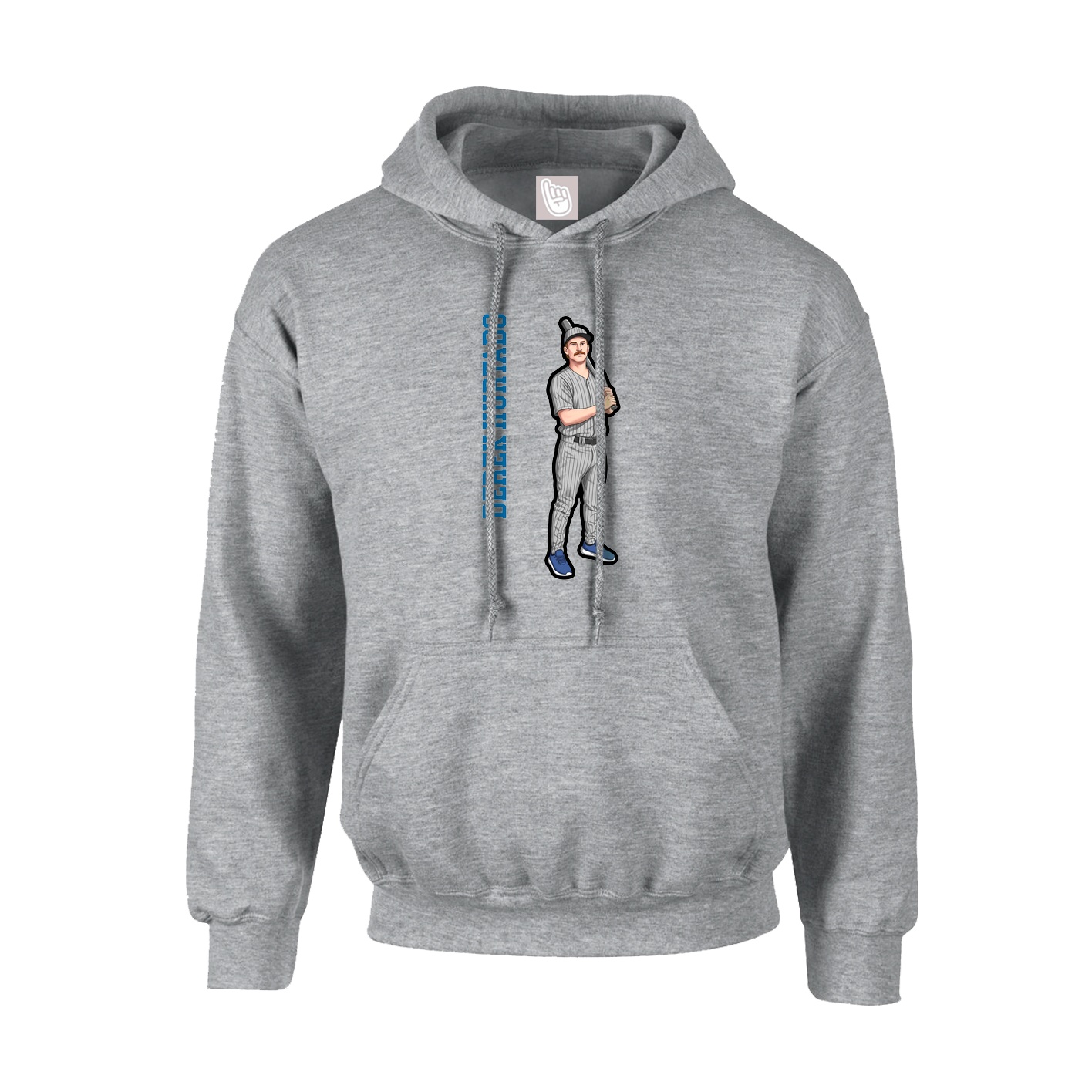 Hoodie — Name Vertical in Grey