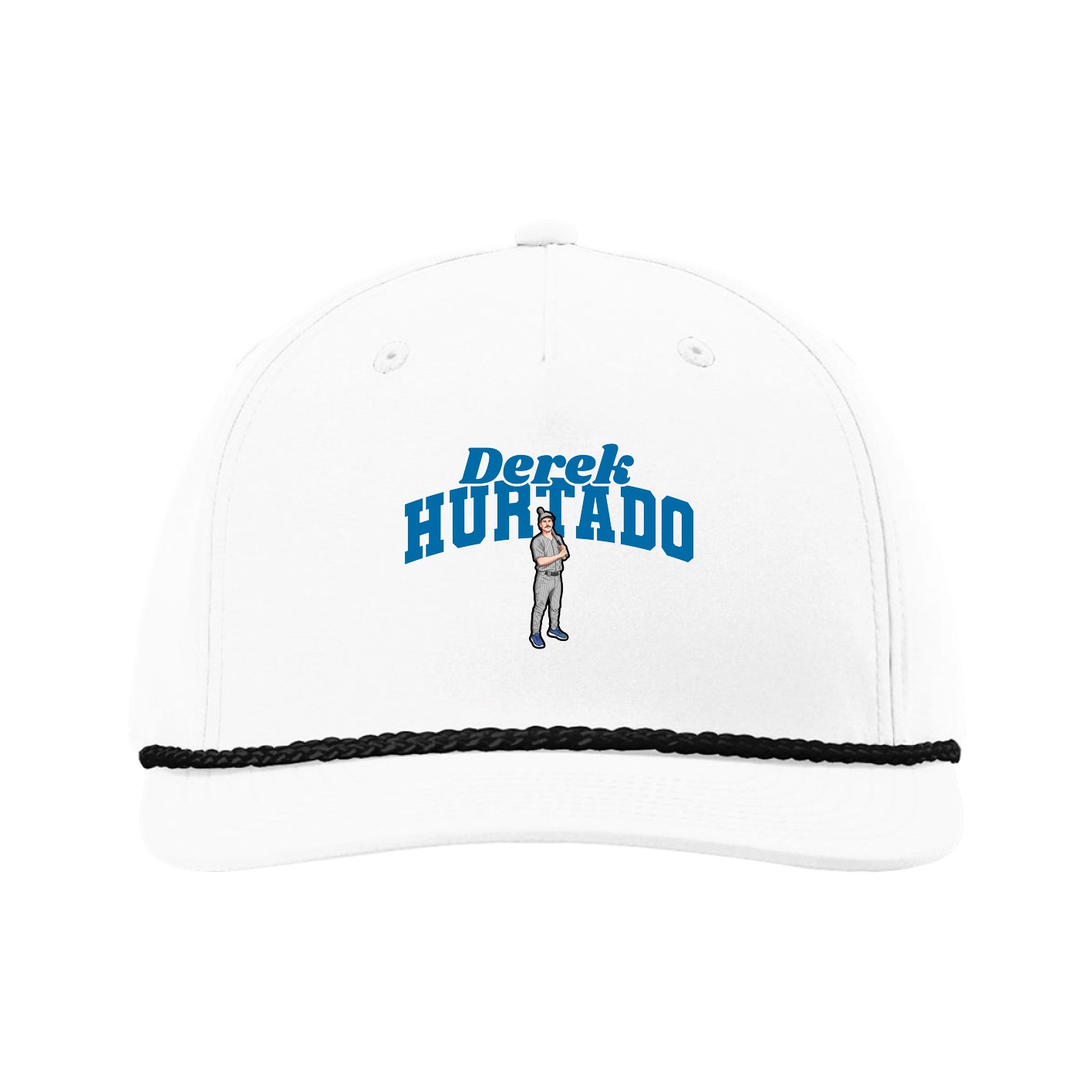 Five-Panel Classic Rope Cap — Signature Arch in White