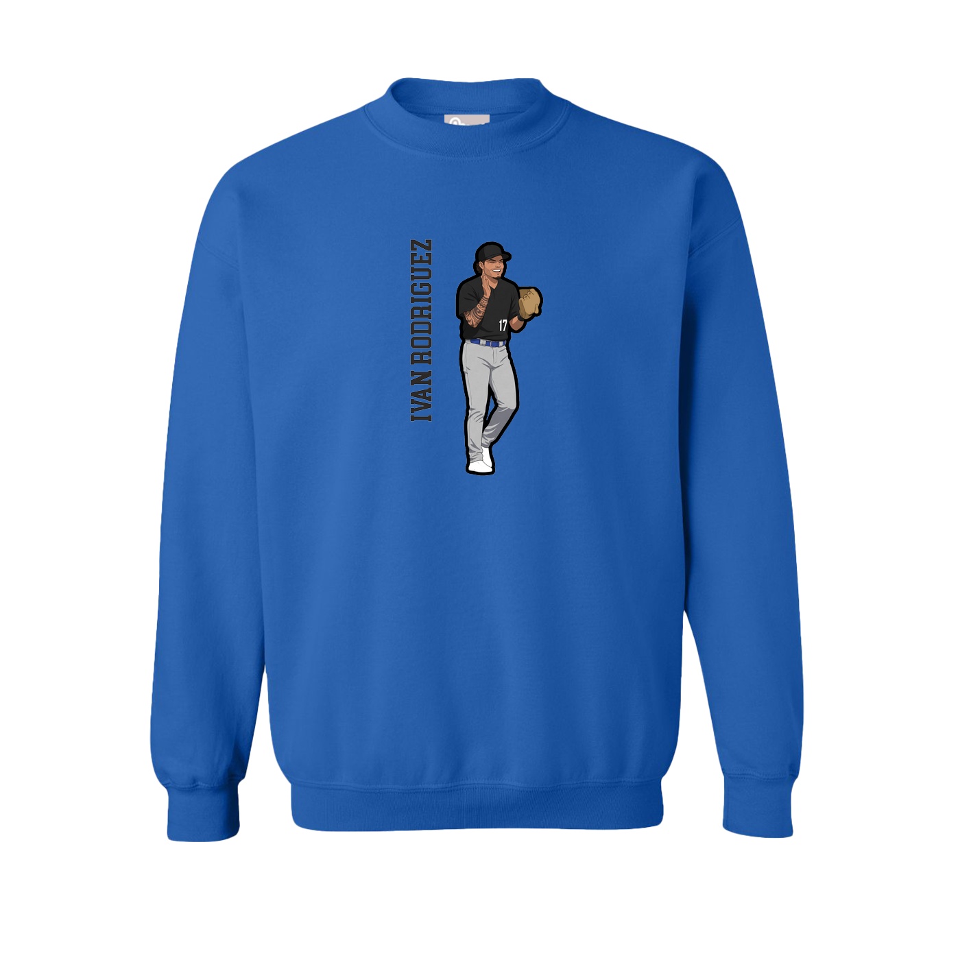 Fleece Crew — Name Vertical in Royal