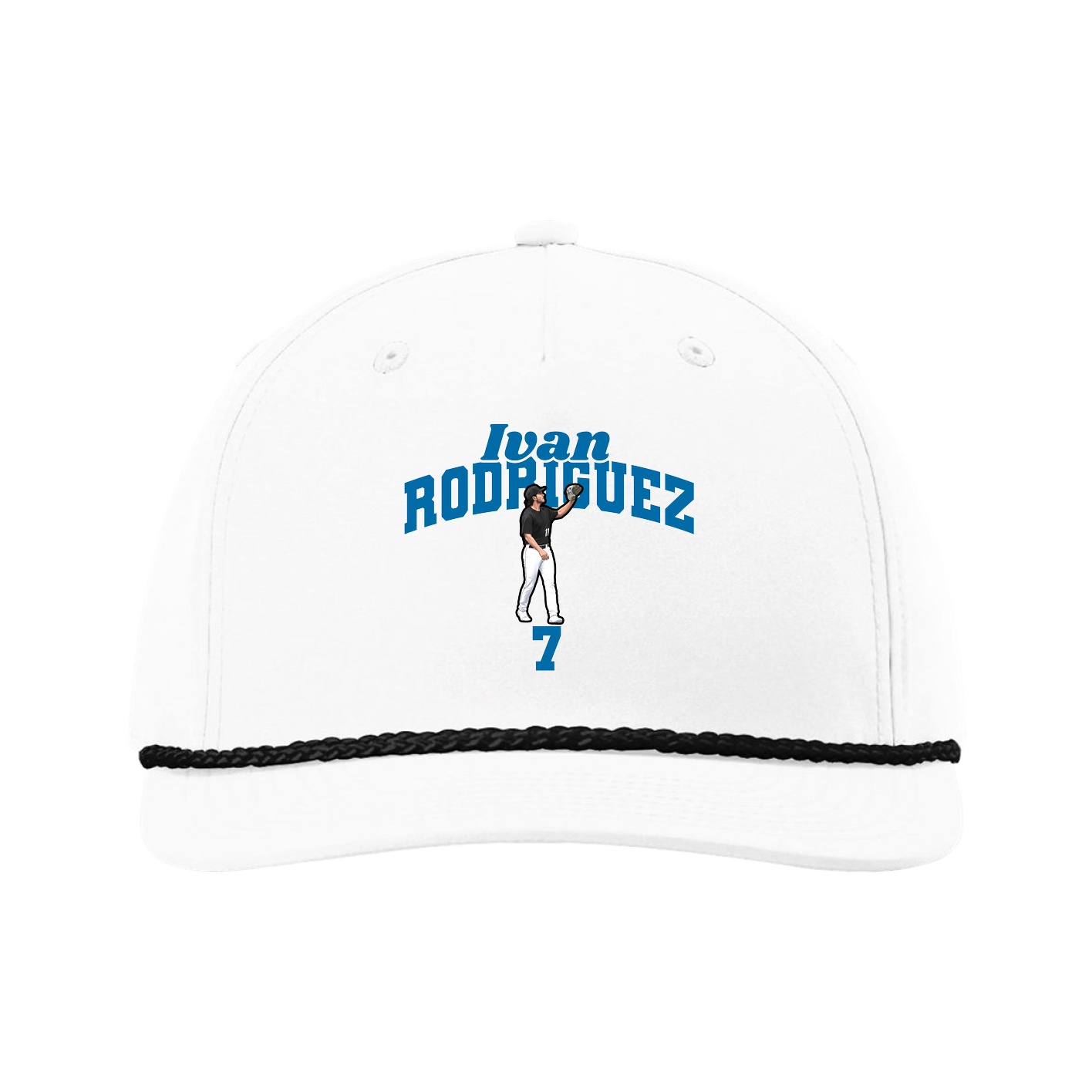 Five-Panel Classic Rope Cap — Signature Arch in White