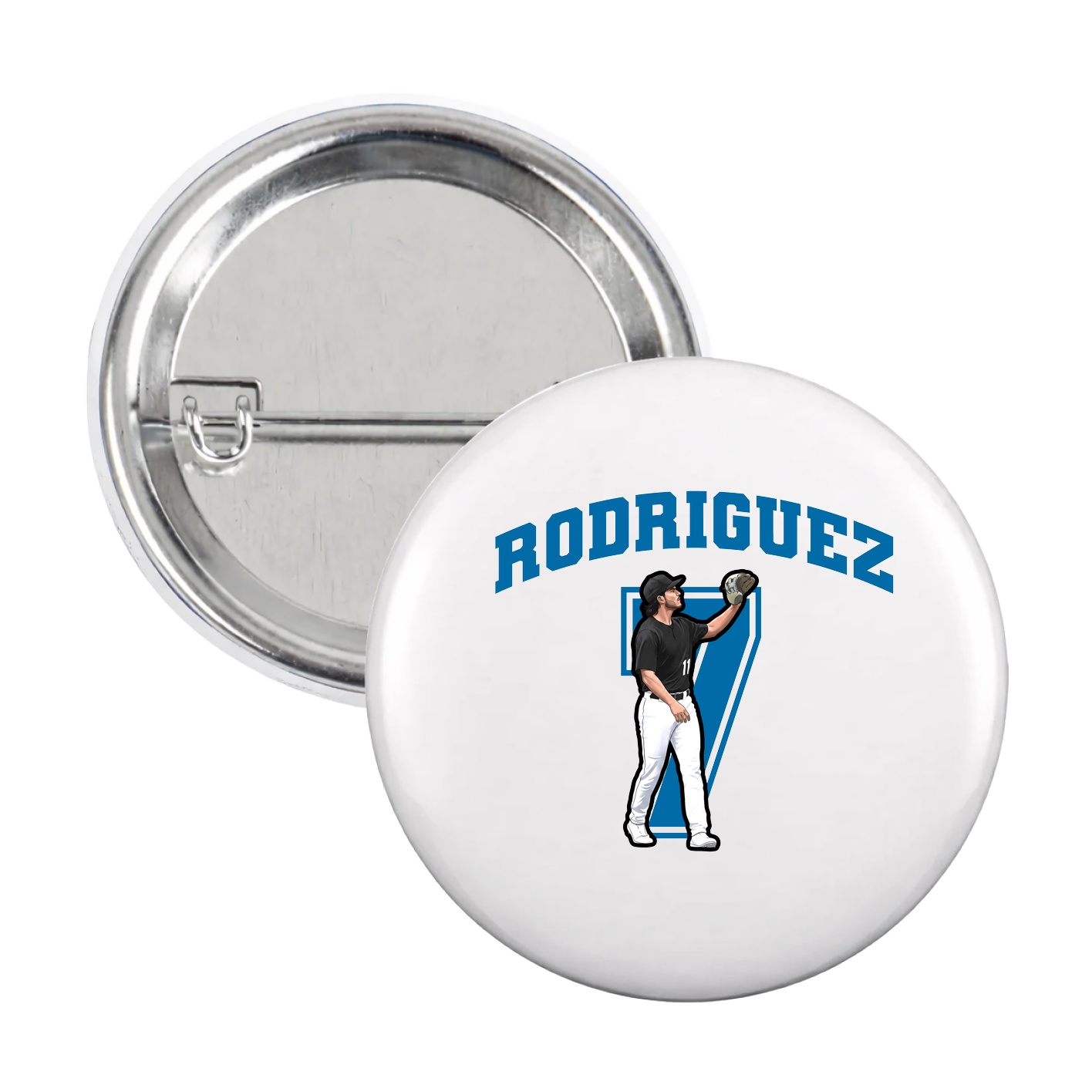 Game Day Button — Number in White