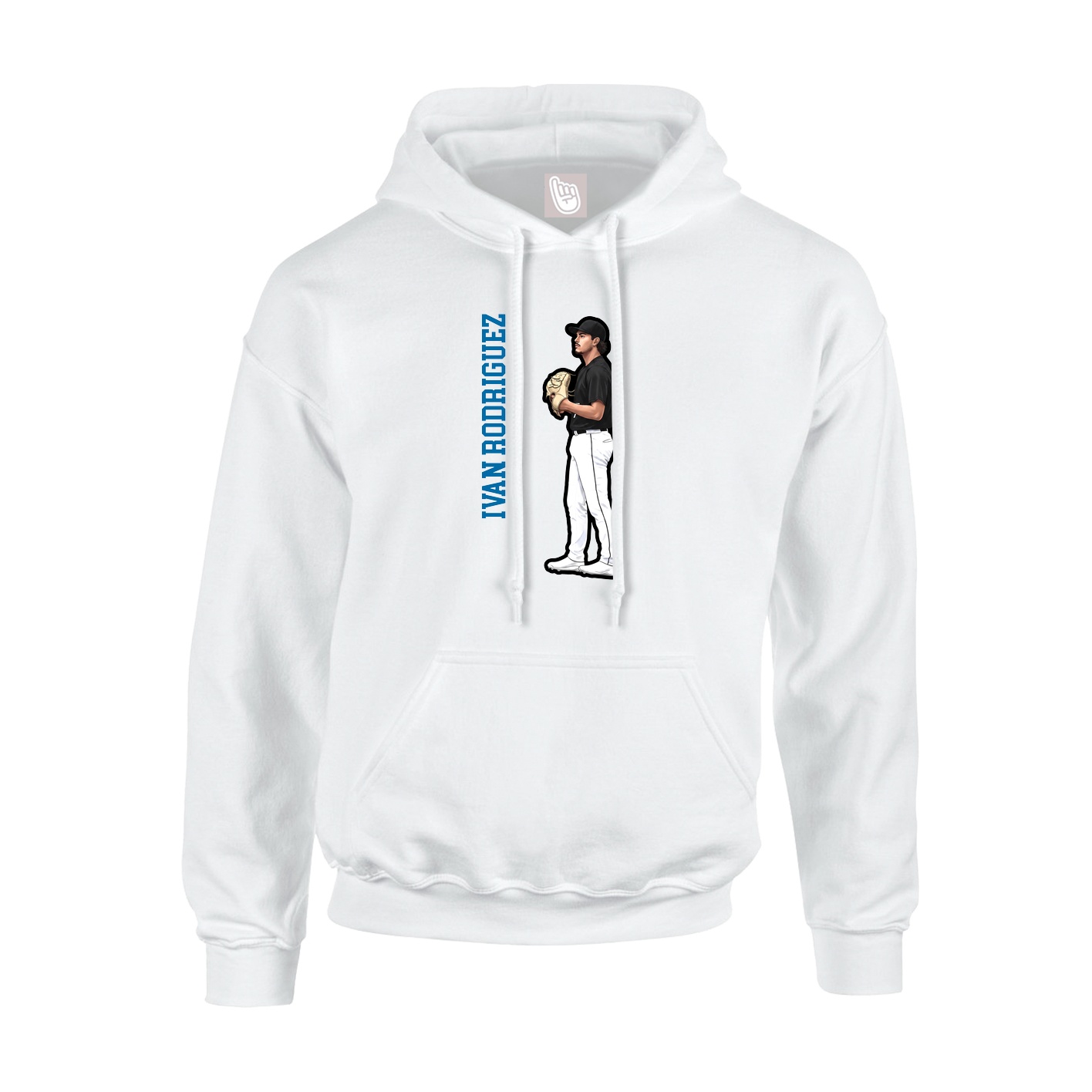 Hoodie — Name Vertical in White