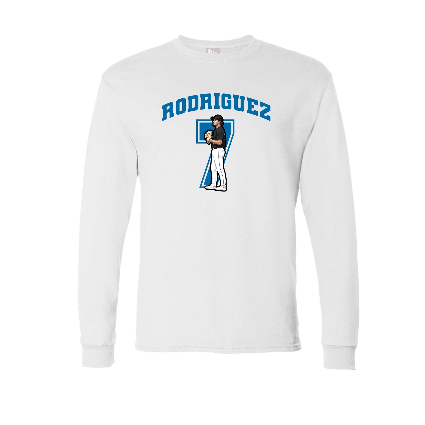Long Sleeve Tee — Number in White