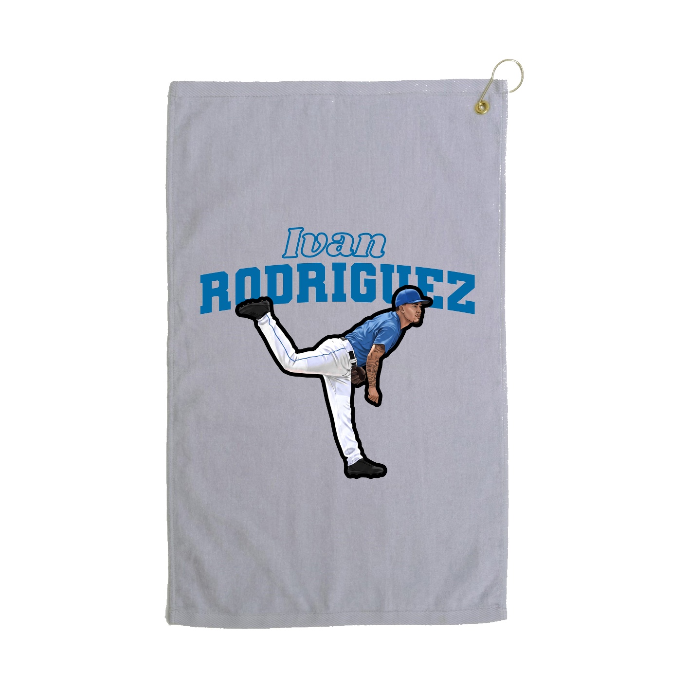 Golf Towel — Name Arch in Grey
