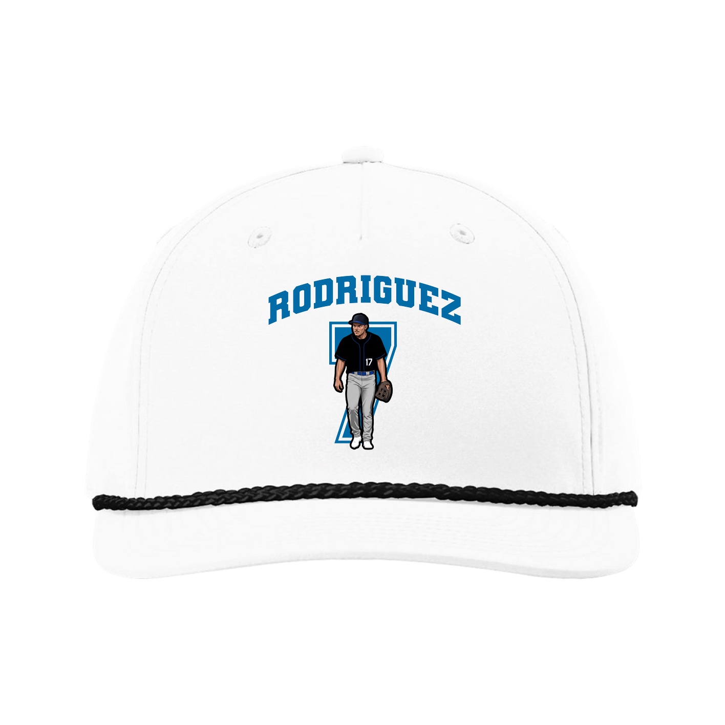 Five-Panel Classic Rope Cap — Number in White