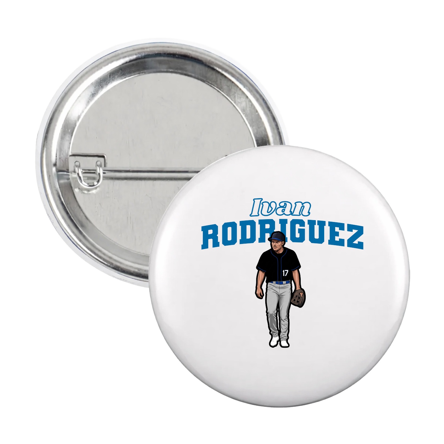 Game Day Button — Name Arch in White