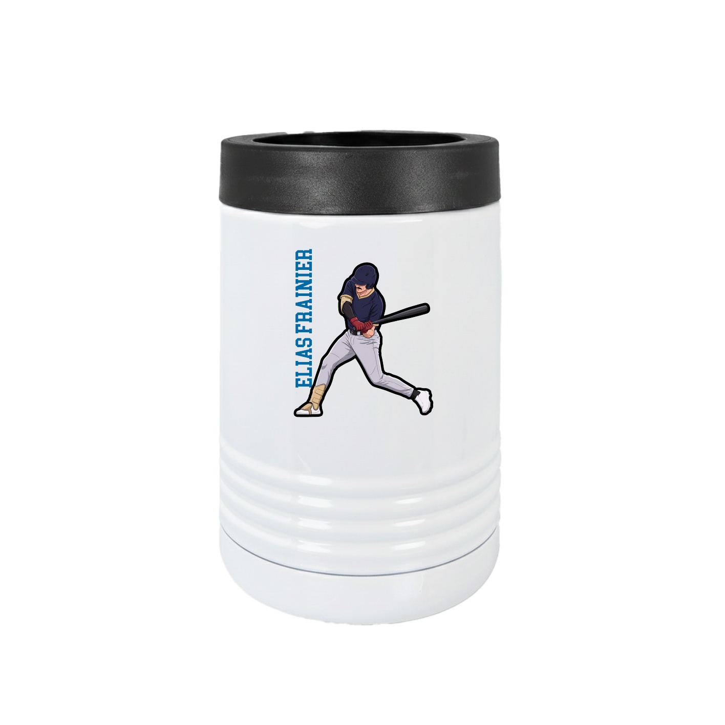 Beverage Holder — Name Vertical in White