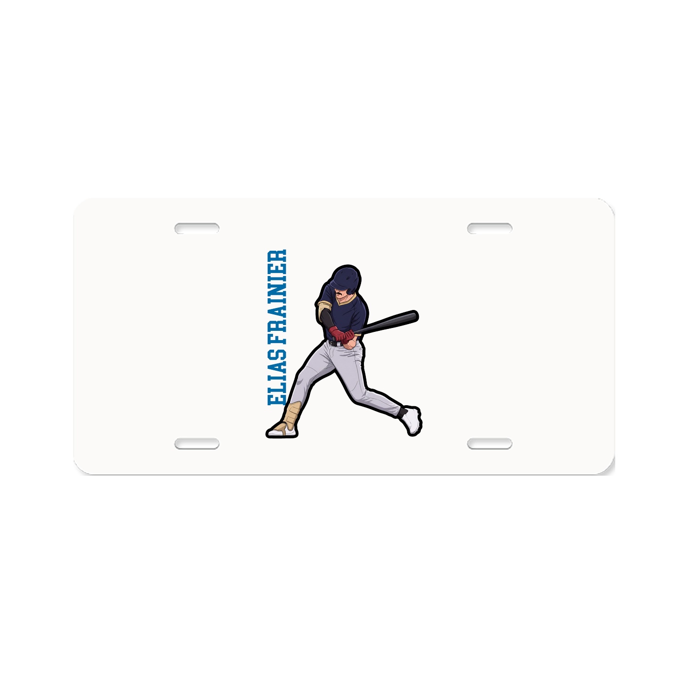 License Plate — Name Vertical in Classic