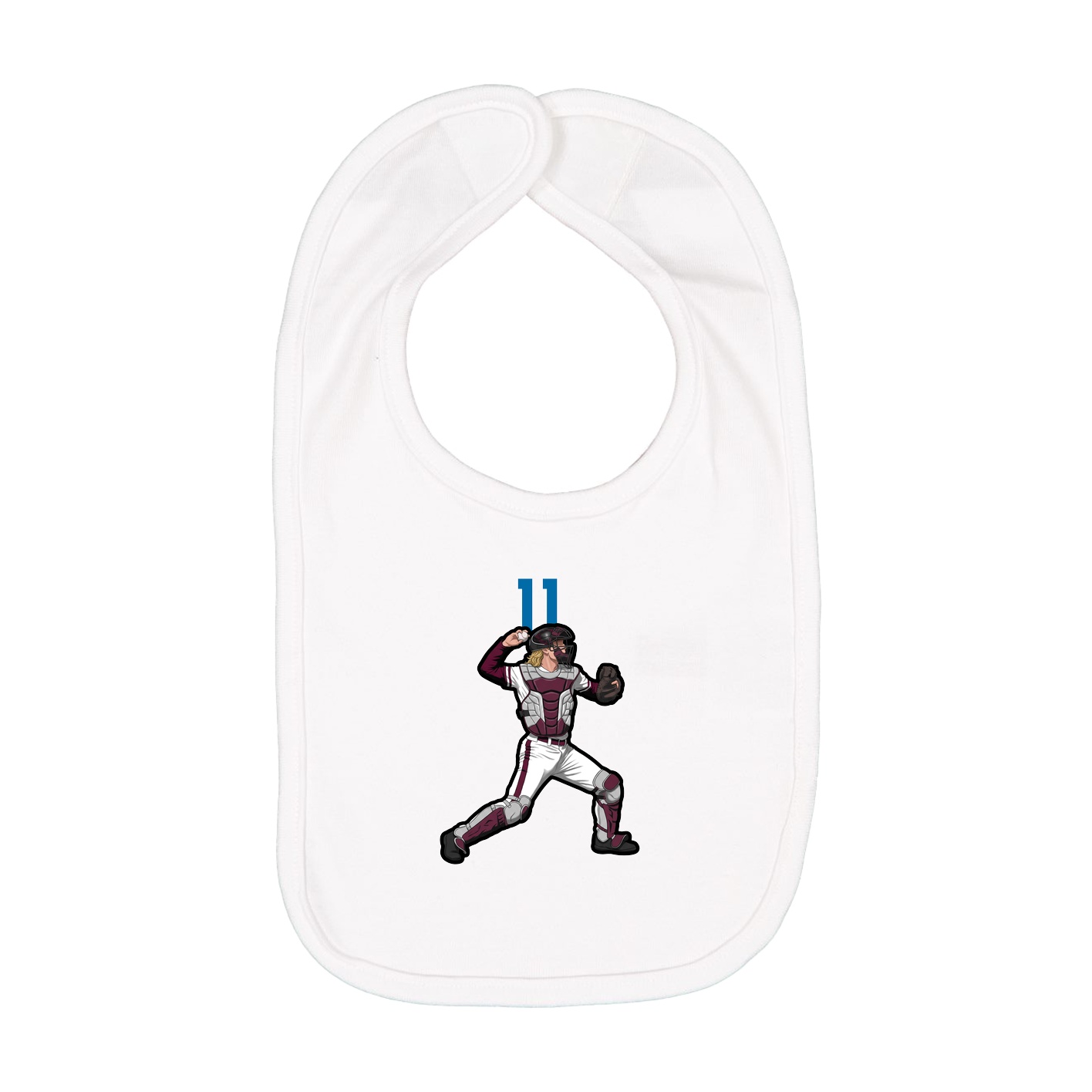 Infant Bib — Number Top in White