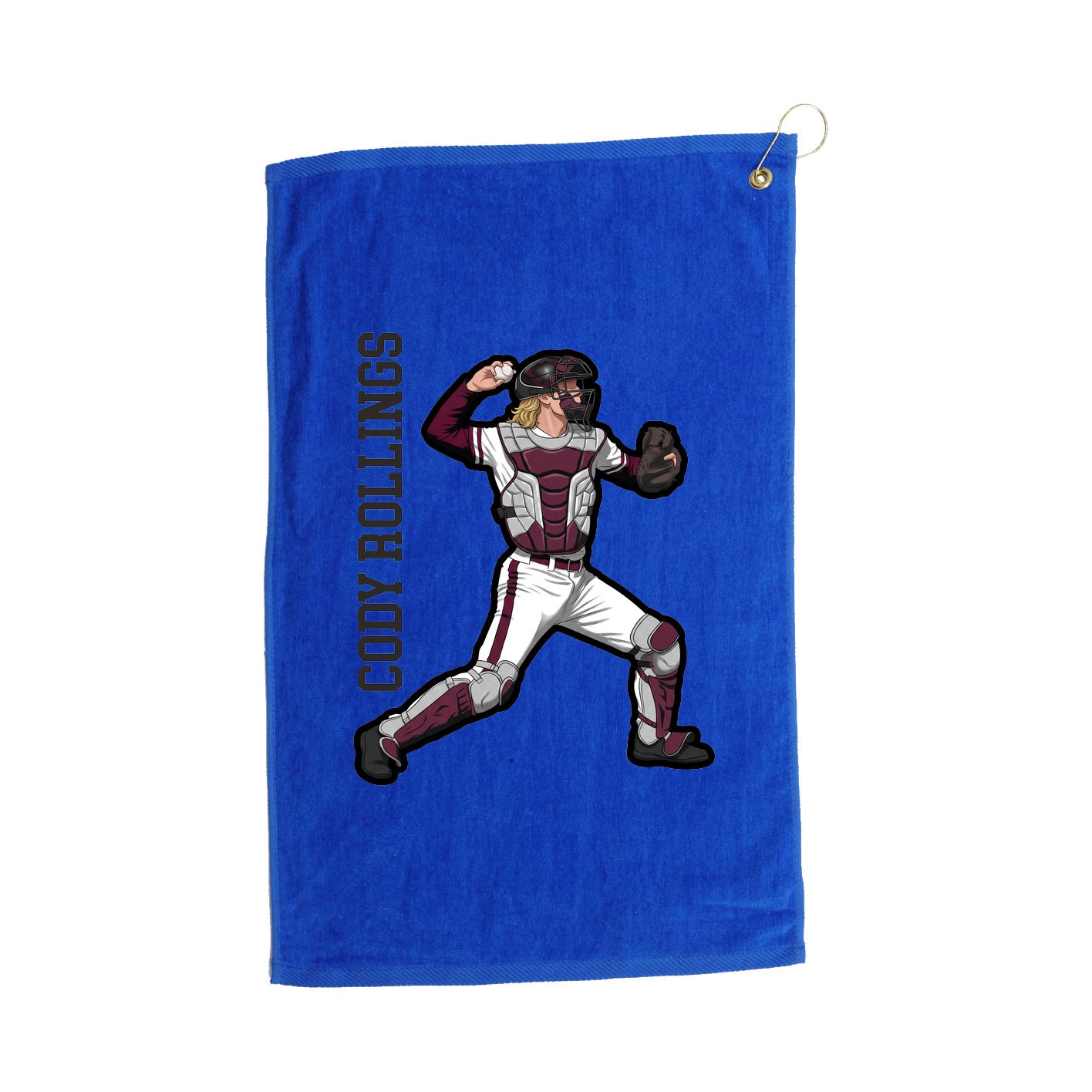 Golf Towel — Name Vertical in Royal