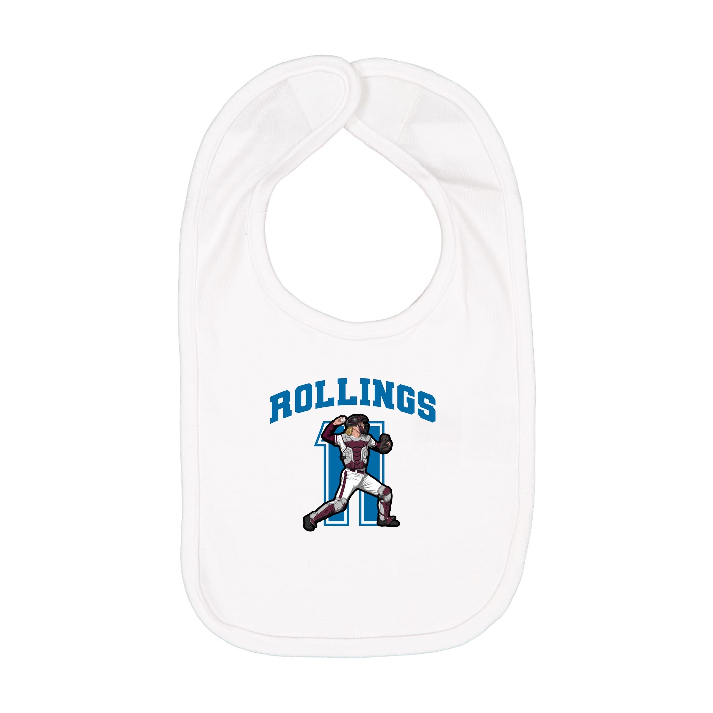 Infant Bib — Number in White