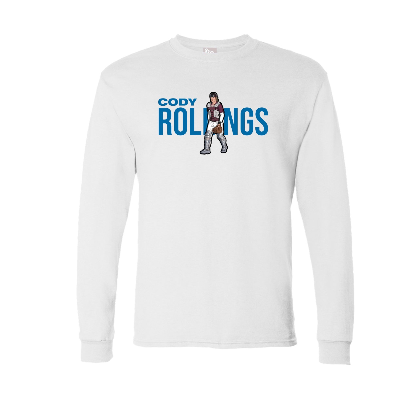 Long Sleeve Tee — Player Name in White