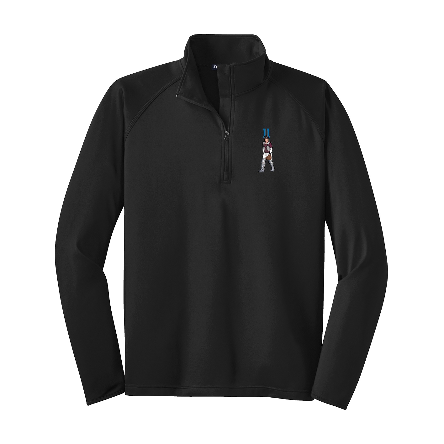 Q-Zip Pullover — Number Top in Black