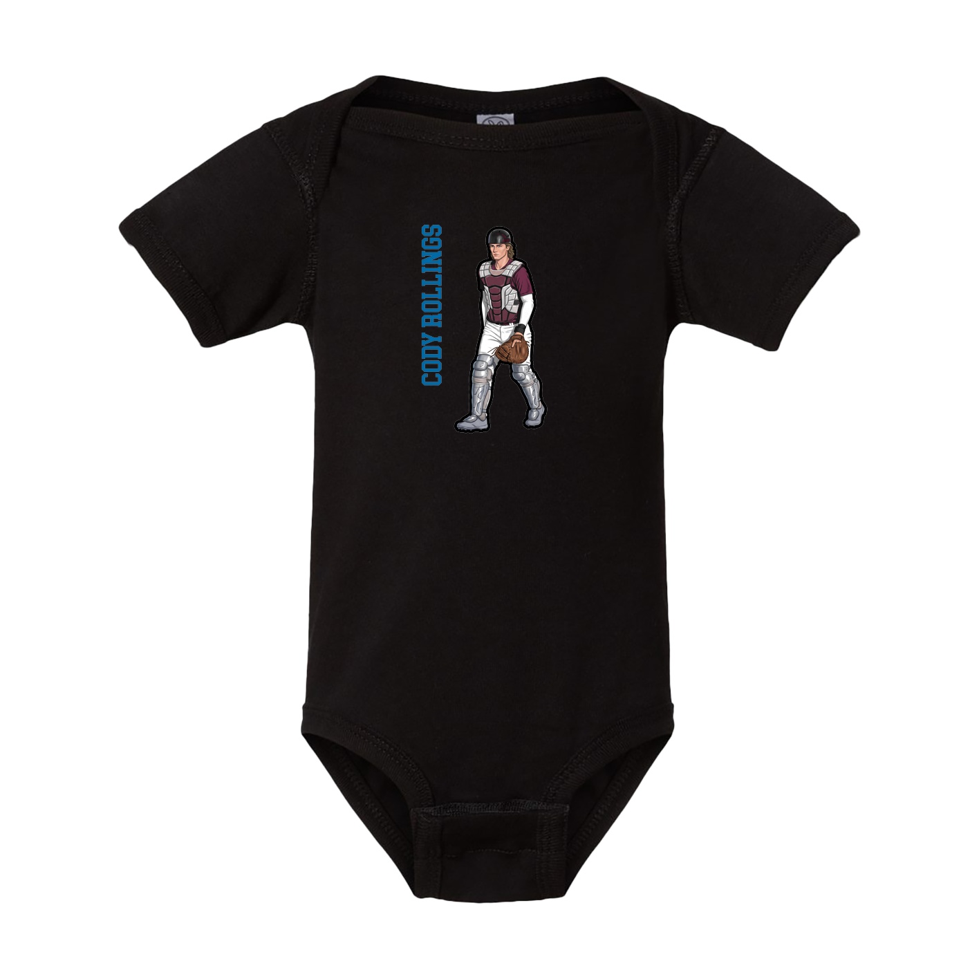 Baby Onesie — Name Vertical in Black