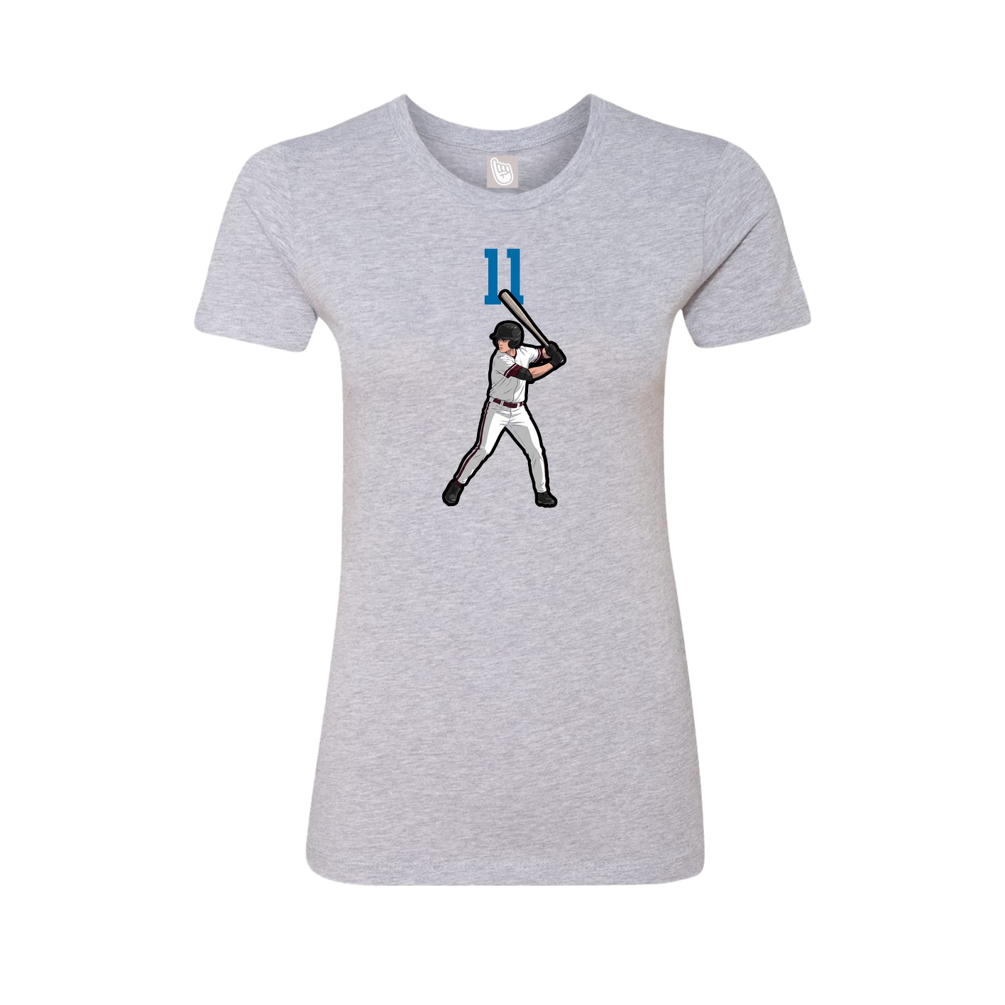 Fitted Women's Tee — Number Top in Grey