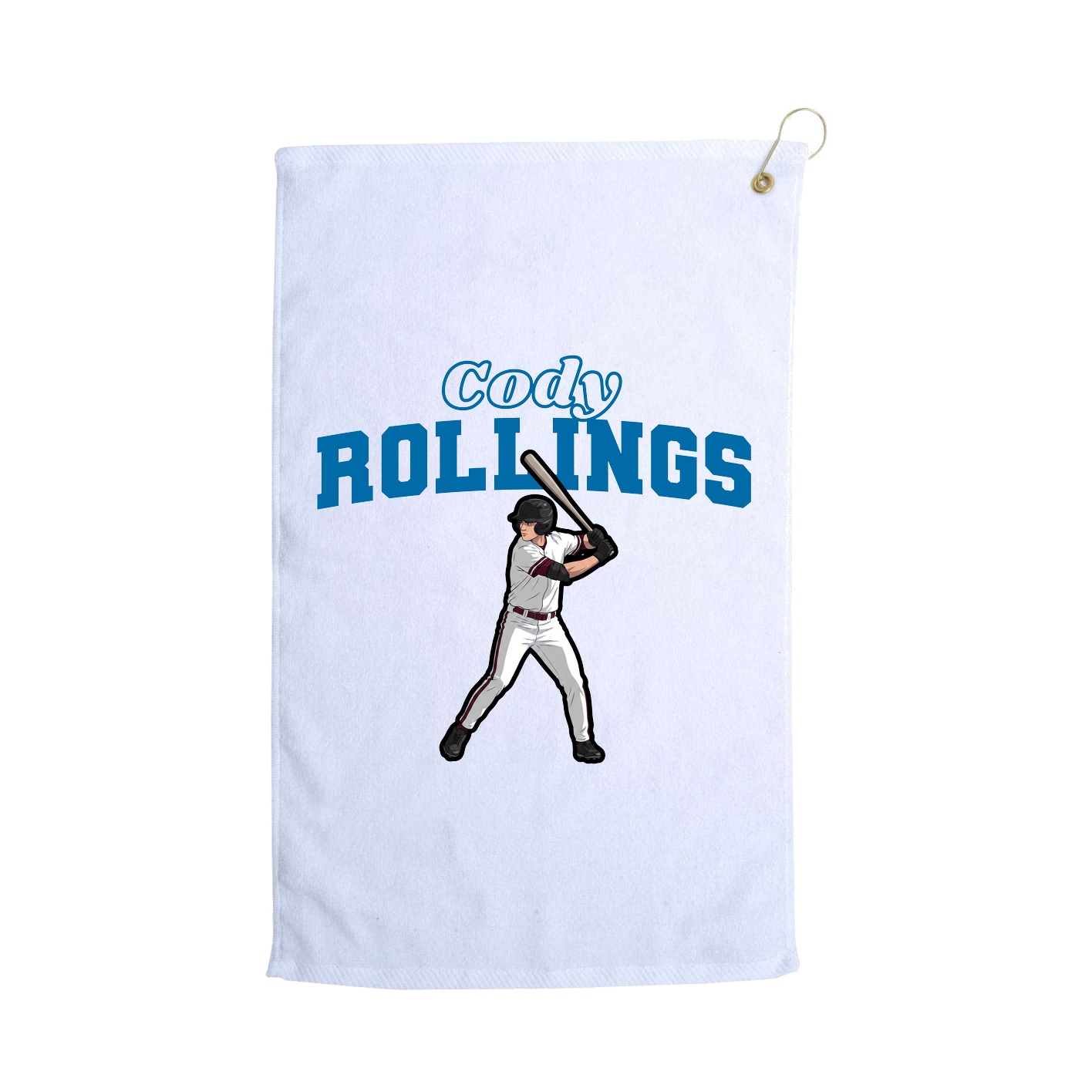 Golf Towel — Name Arch in White
