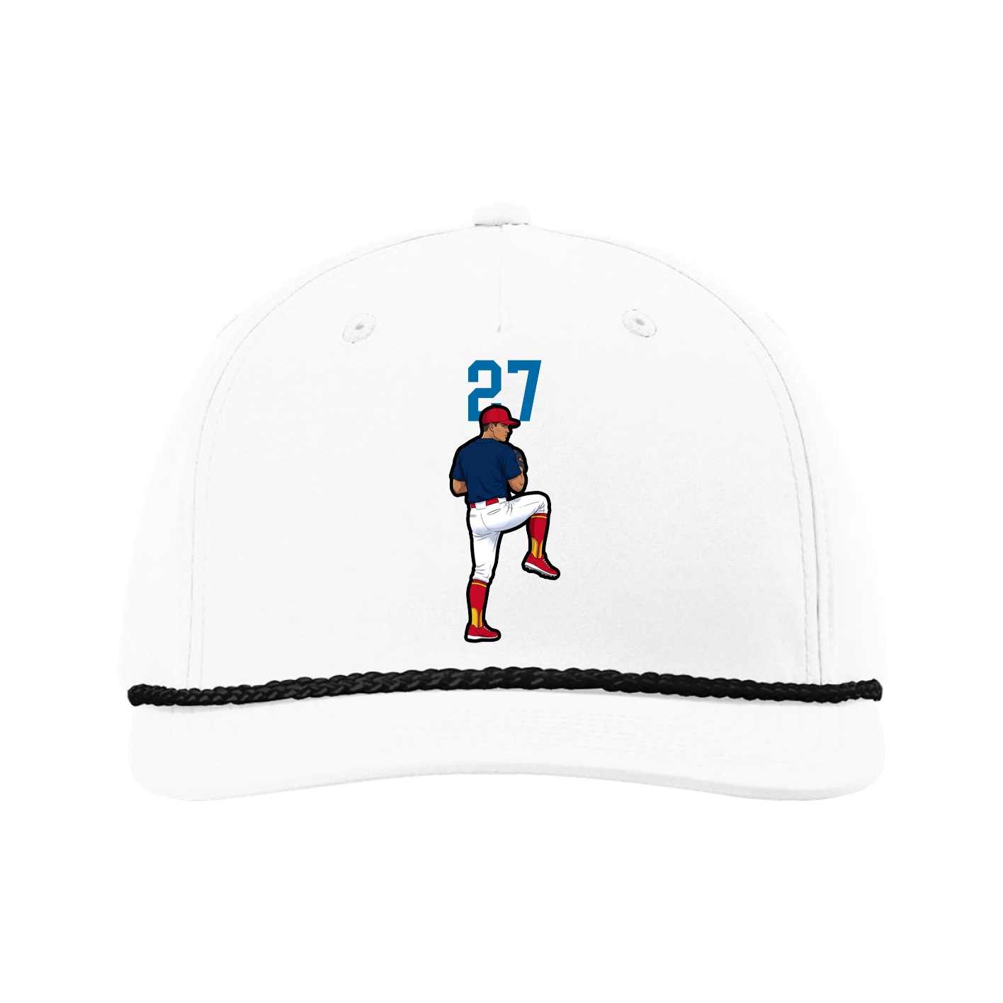 Five-Panel Classic Rope Cap — Number Top in White