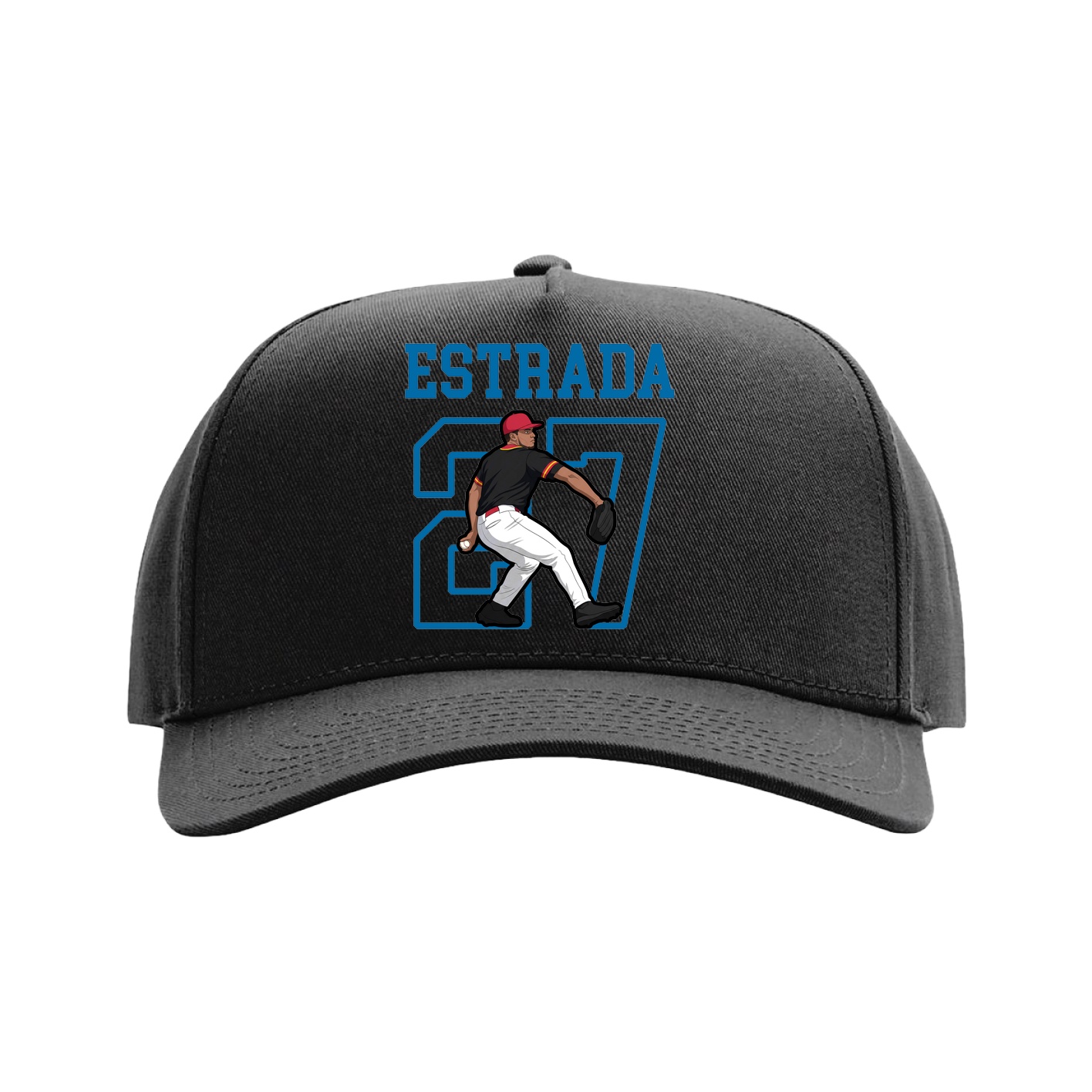 Full Fabric Five-Panel Champ Cap — Shirsey in Black