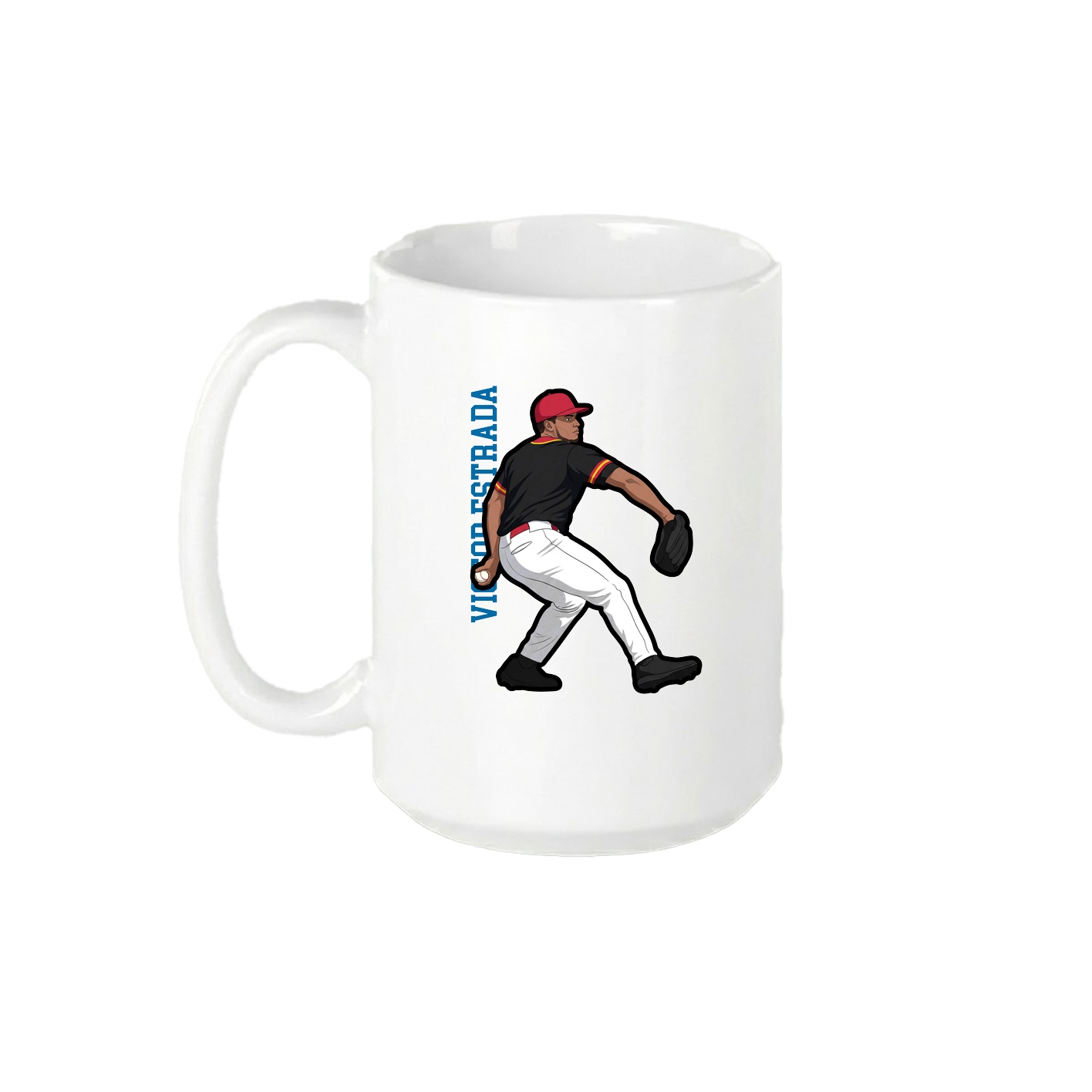 15oz Coffee Mug — Name Vertical in White