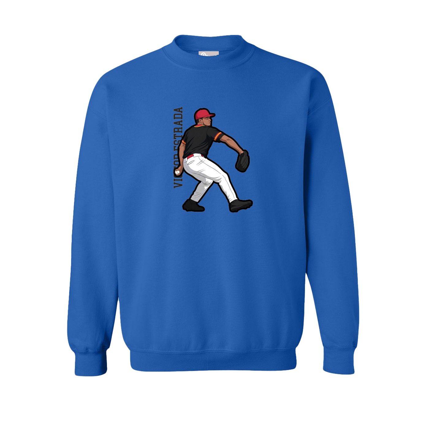 Fleece Crew — Name Vertical in Royal