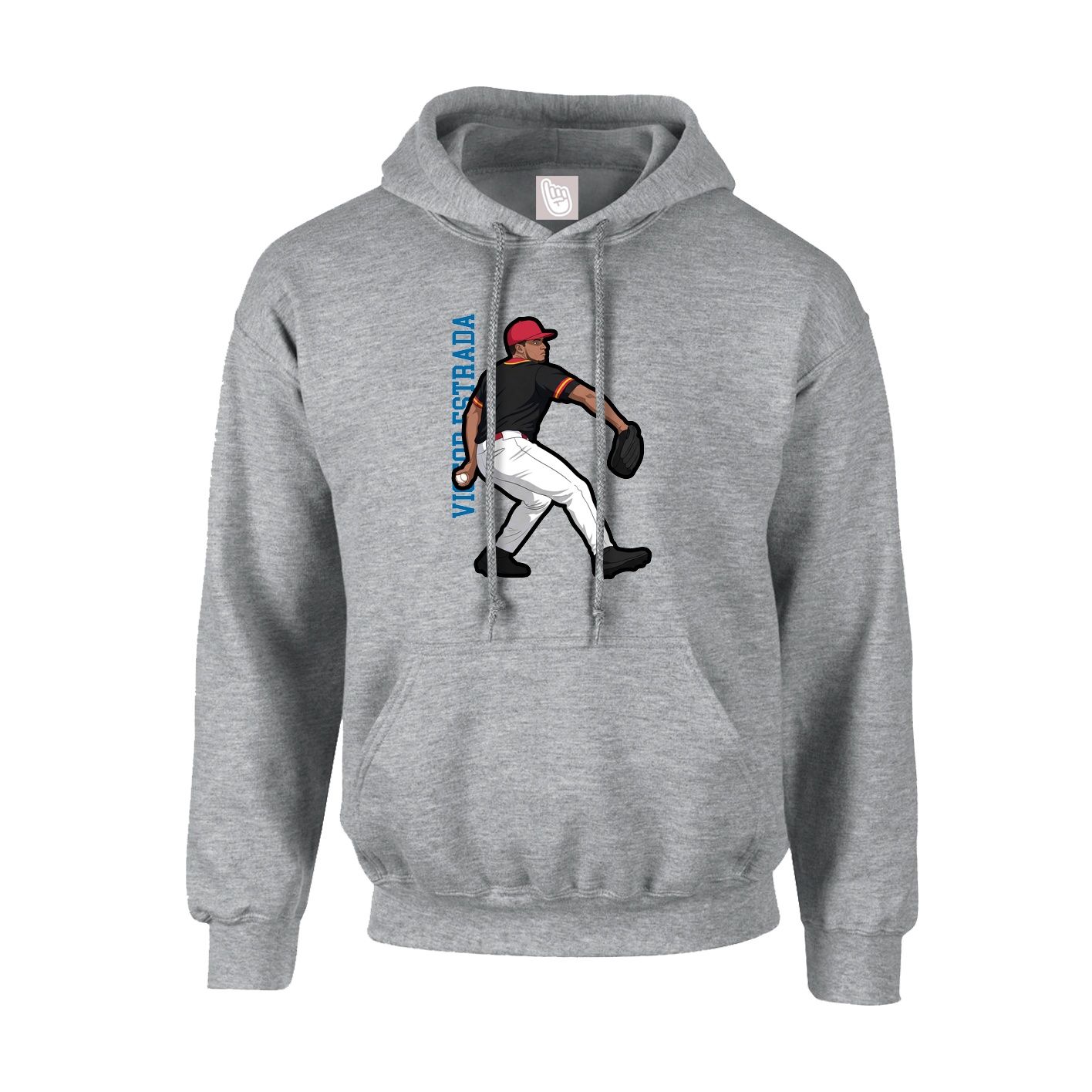 Youth Hoodie — Name Vertical in Grey
