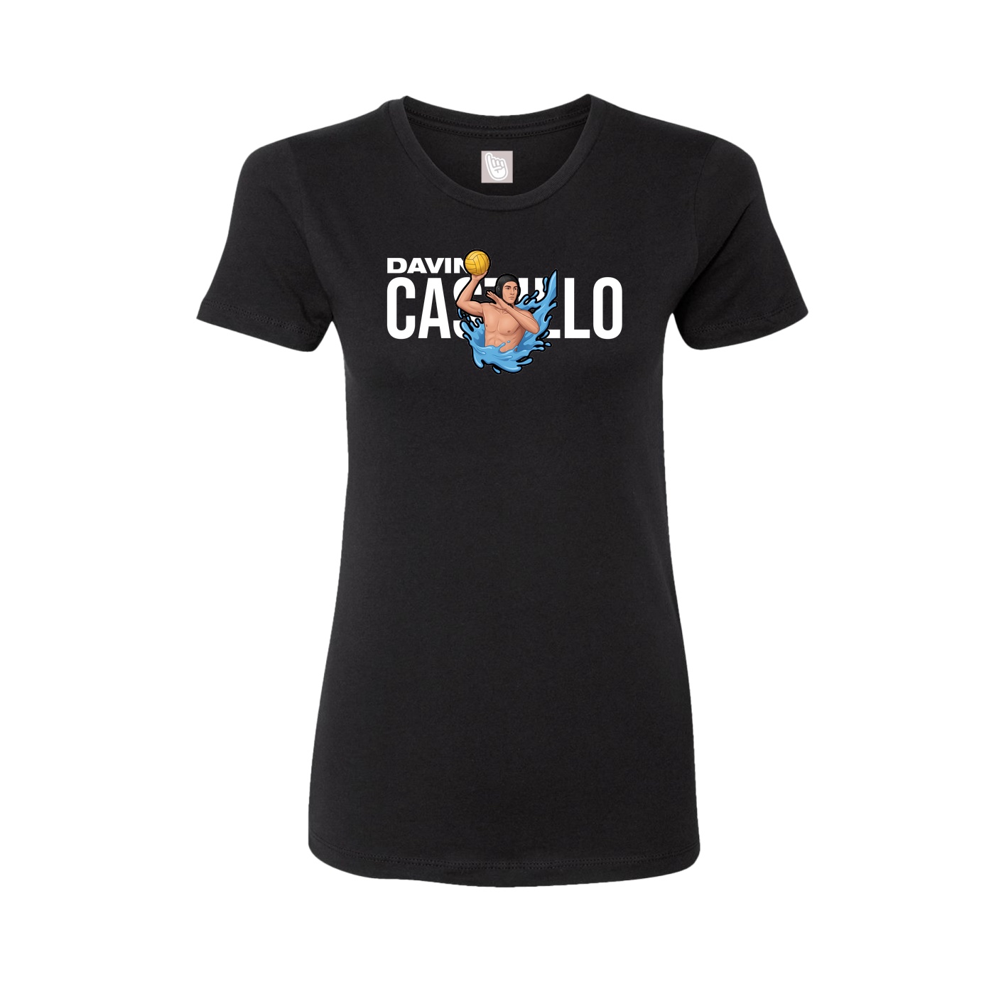 Fitted Women's Tee — Player Name in Black