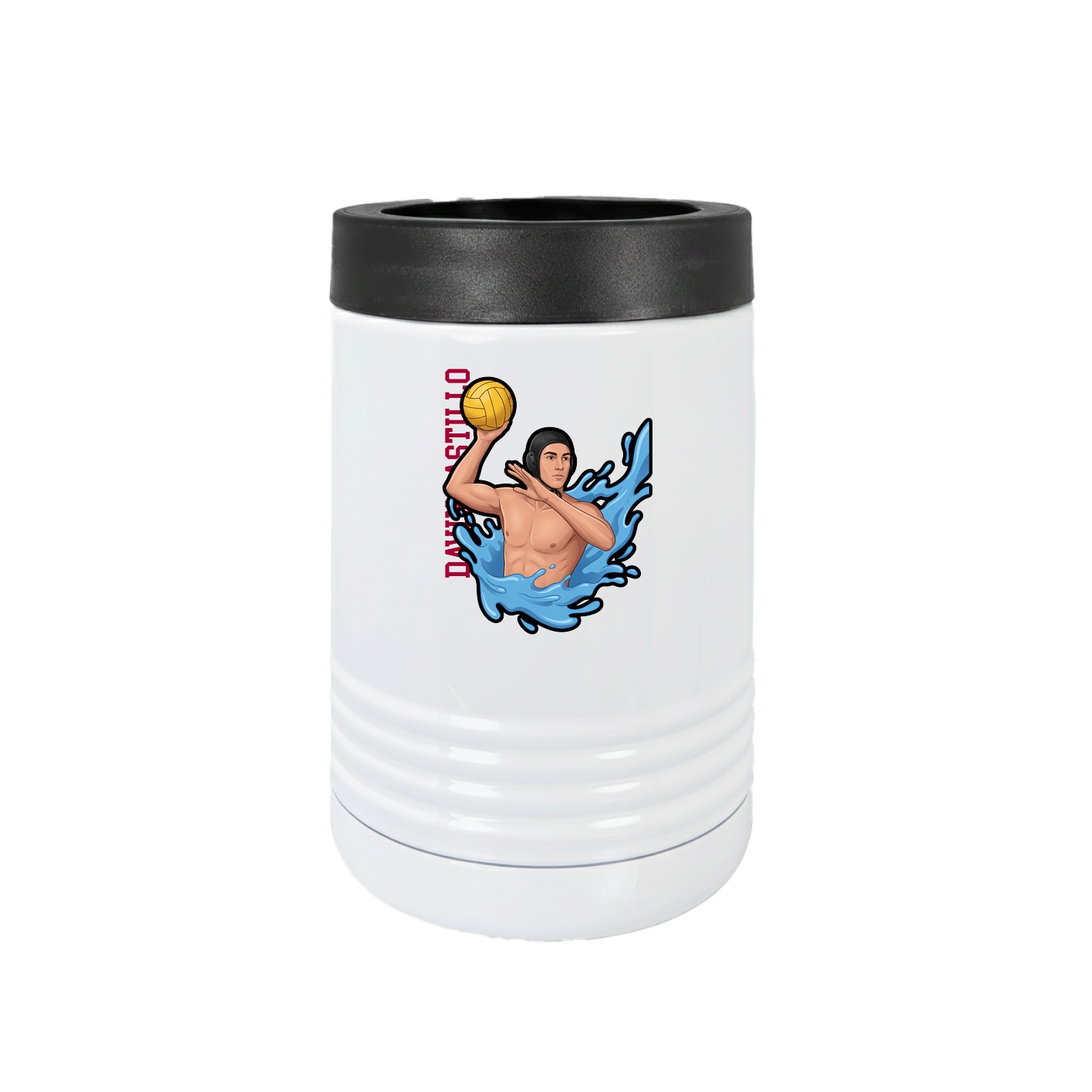 Beverage Holder — Name Vertical in White