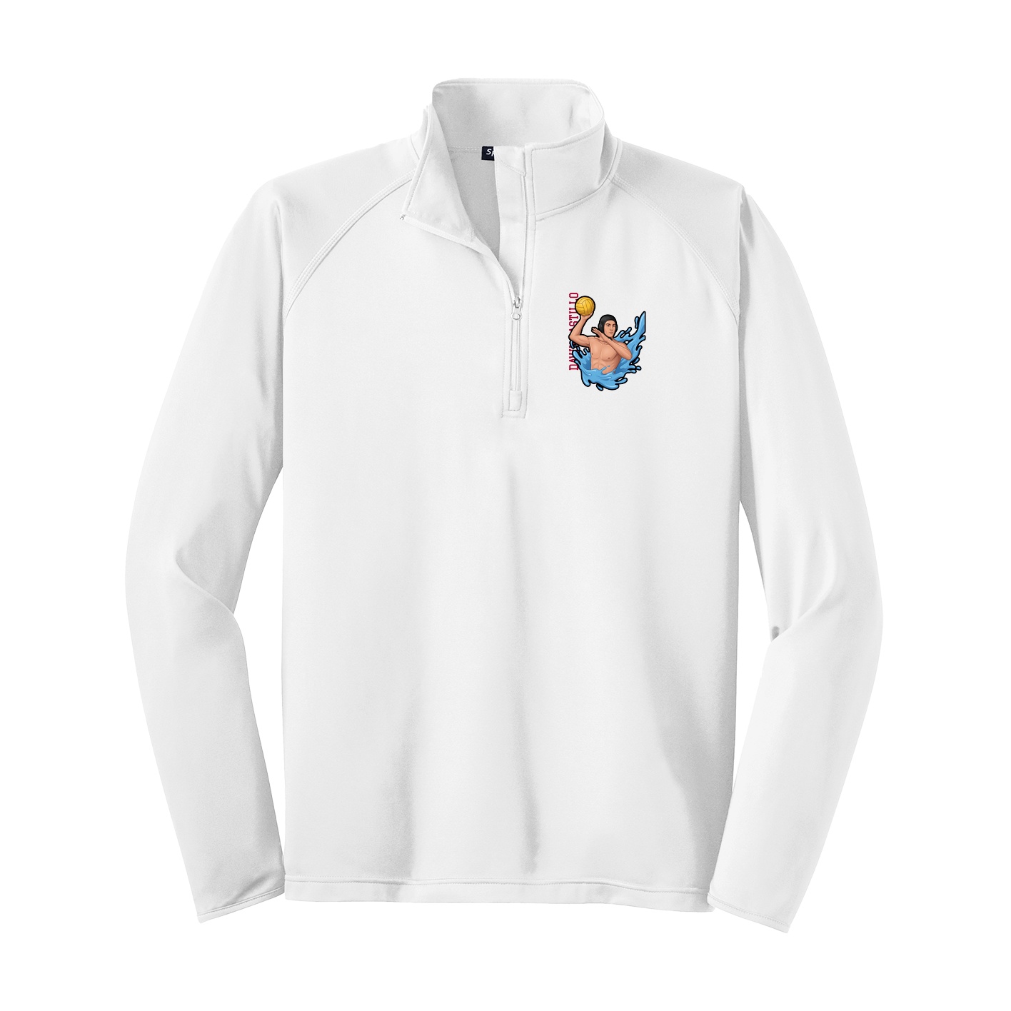 Q-Zip Pullover — Name Vertical in White