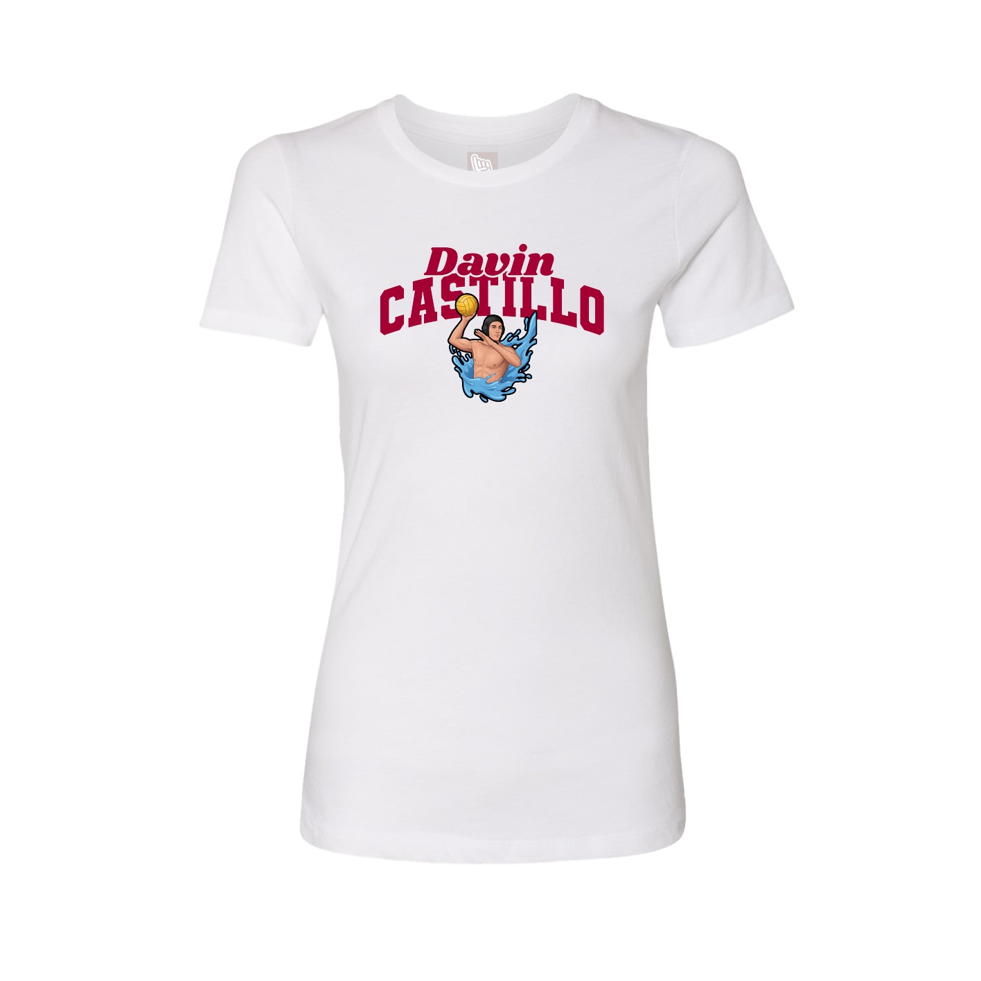 Fitted Women's Tee — Signature Arch in White