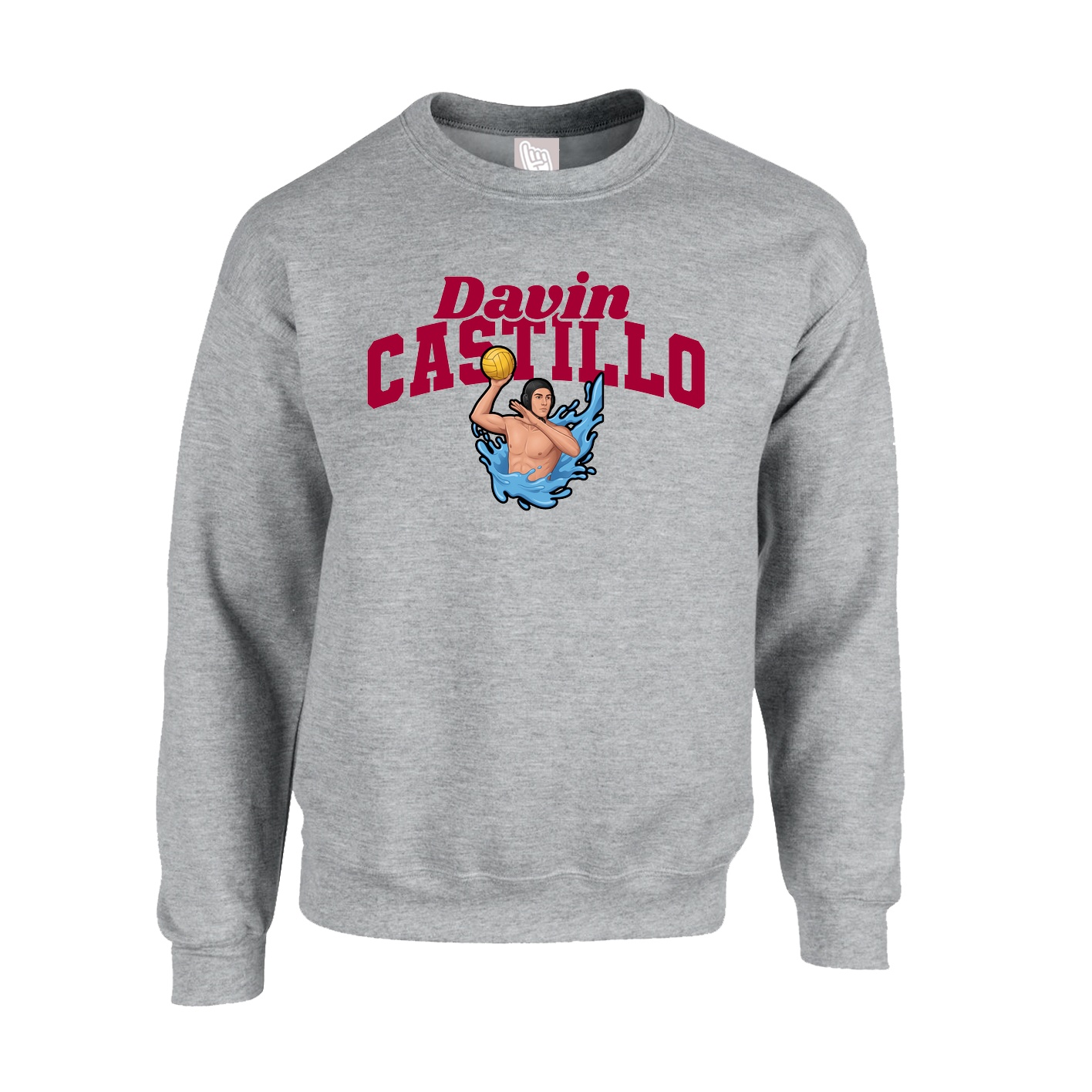 Fleece Crew — Signature Arch in Grey