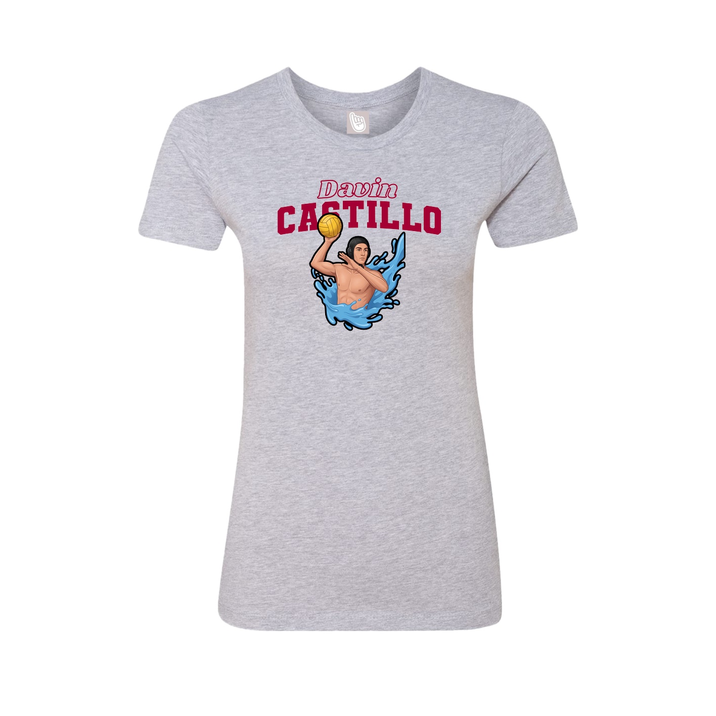 Fitted Women's Tee — Name Arch in Grey