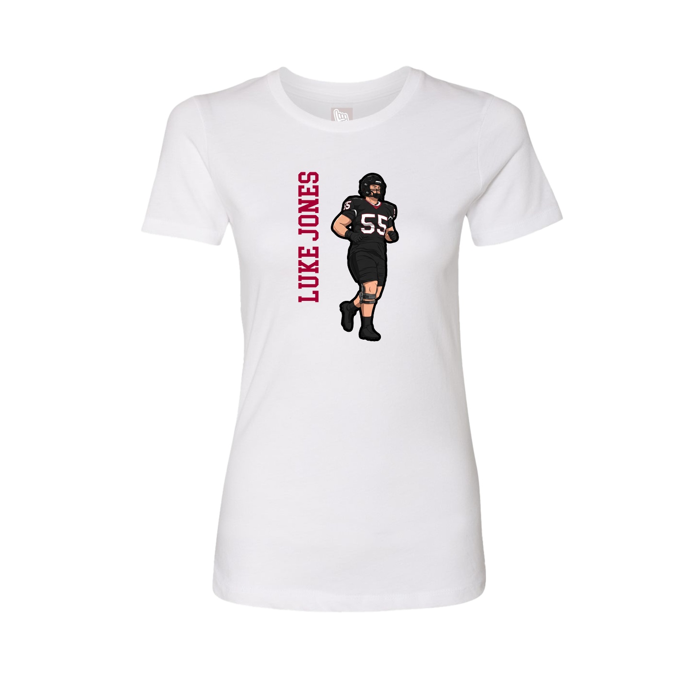 Fitted Women's Tee — Name Vertical in White