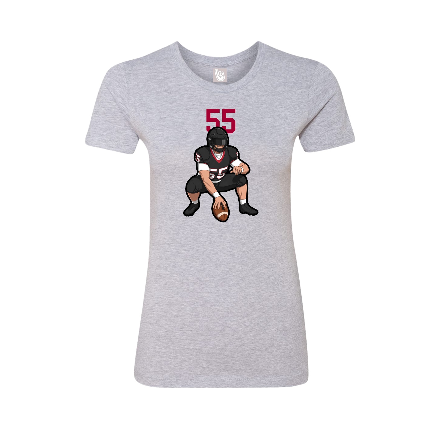 Fitted Women's Tee — Number Top in Grey