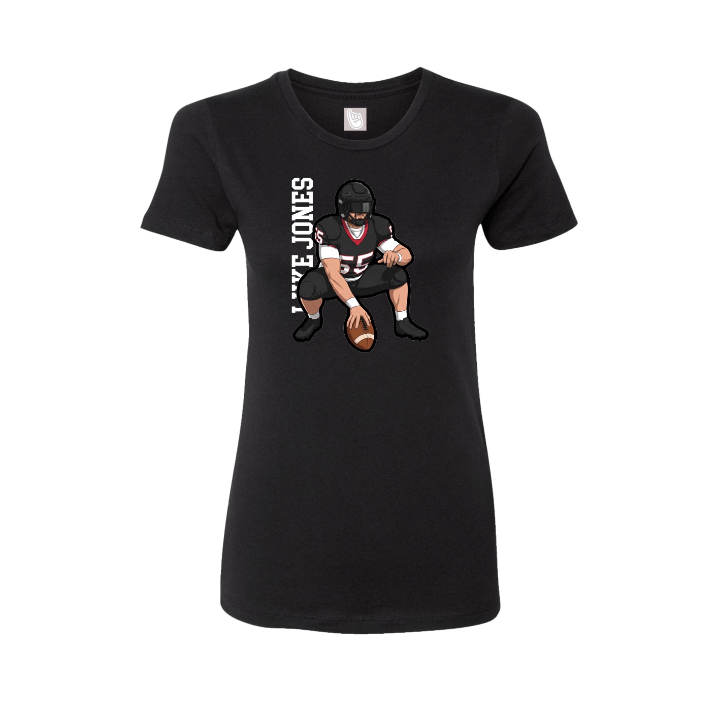 Fitted Women's Tee — Name Vertical in Black
