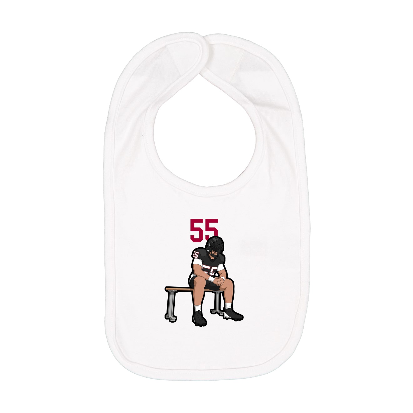 Infant Bib — Number Top in White