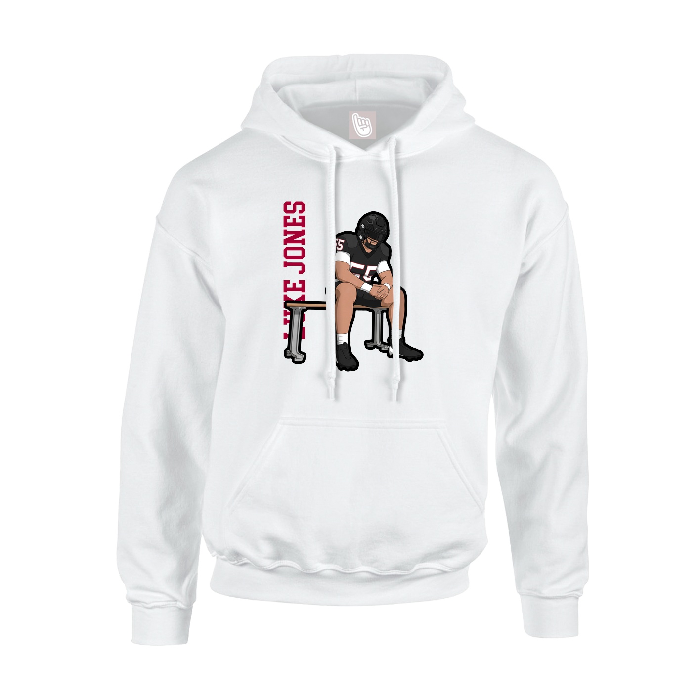 Youth Hoodie — Name Vertical in White