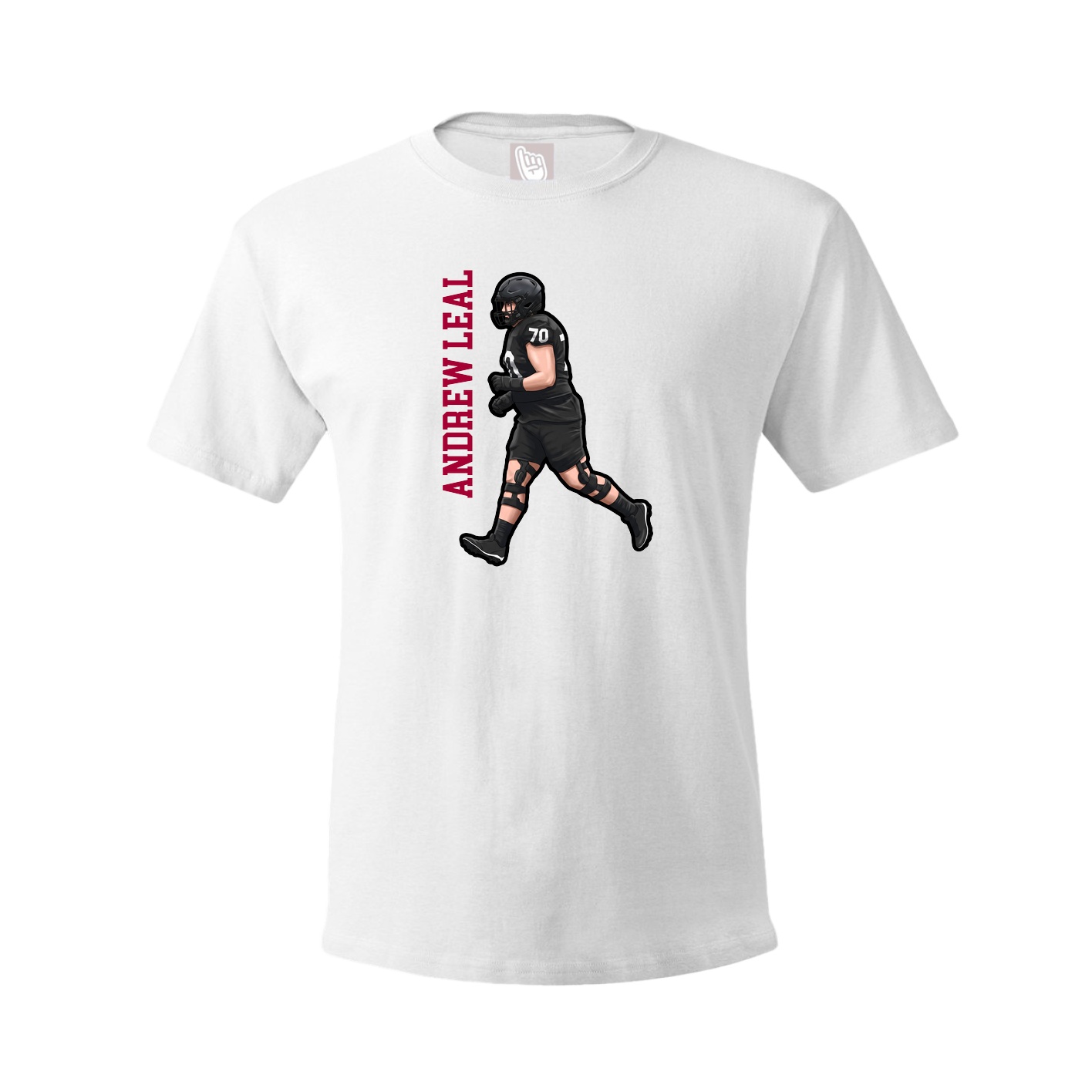 Youth Tee — Name Vertical in White