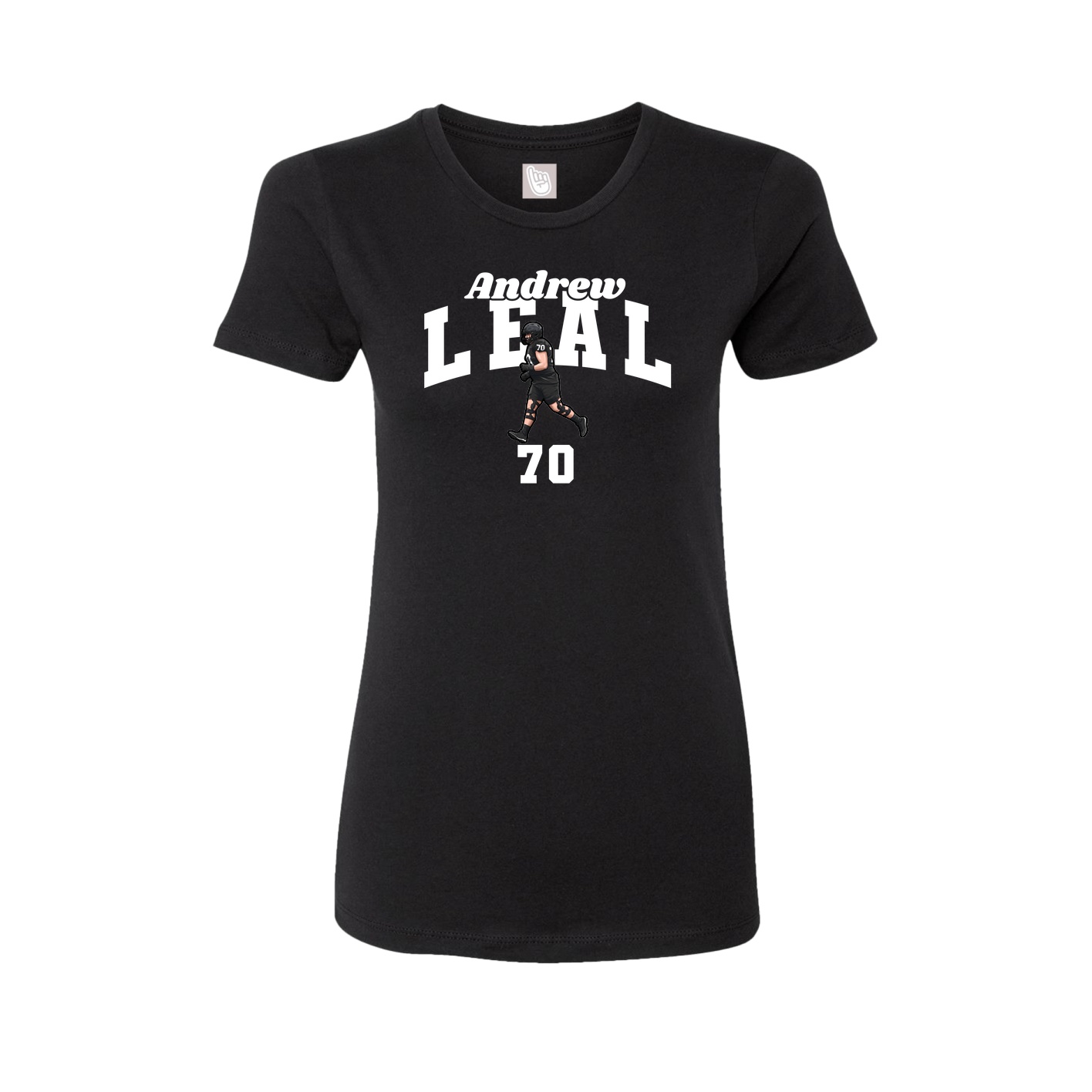 Fitted Women's Tee — Signature Arch in Black