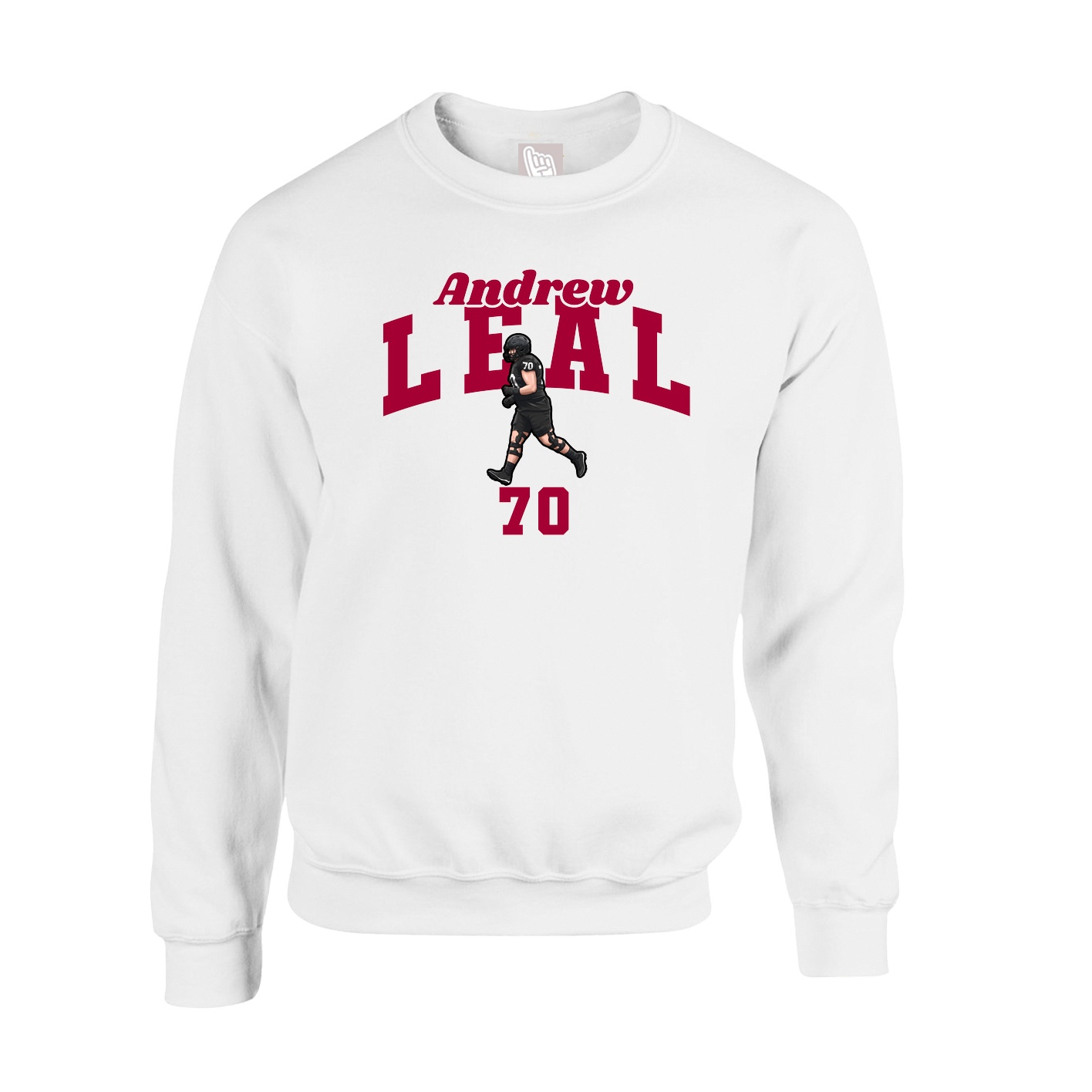Fleece Crew — Signature Arch in White