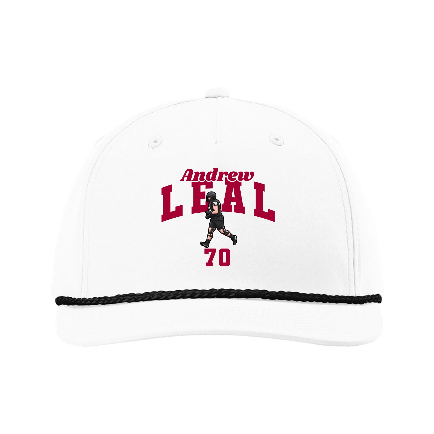 Five-Panel Classic Rope Cap — Signature Arch in White