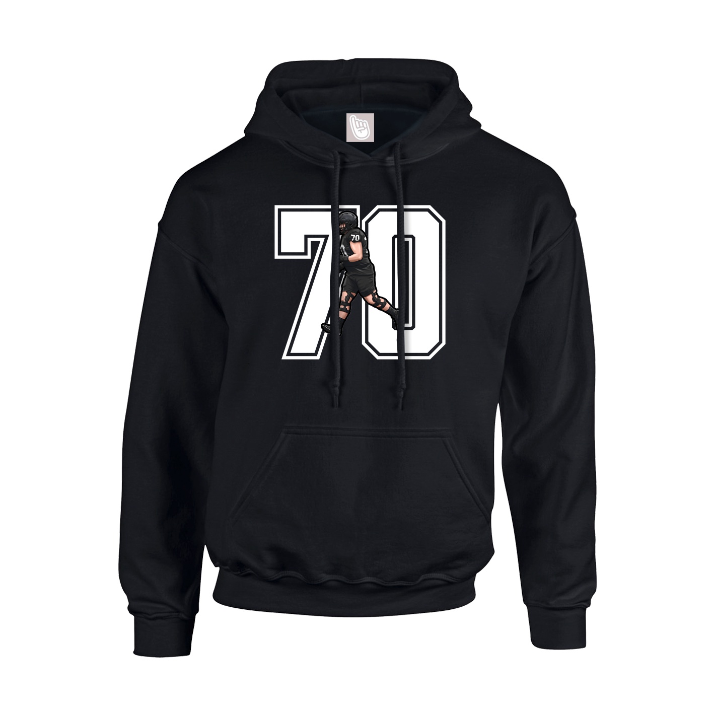 Youth Hoodie — Number in Black