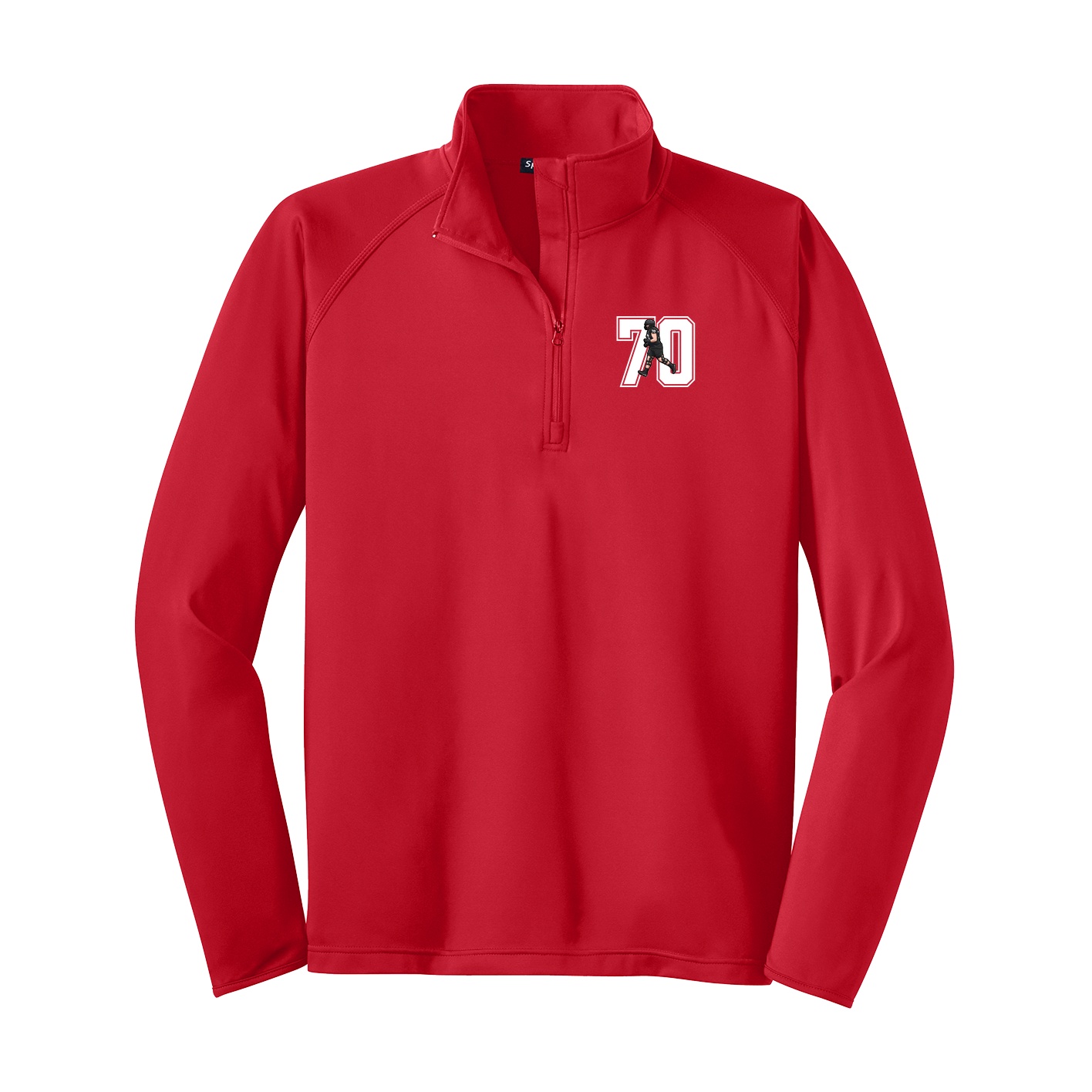 Q-Zip Pullover — Number in Red