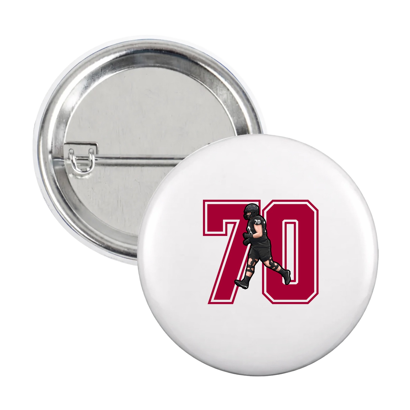 Game Day Button — Number in White