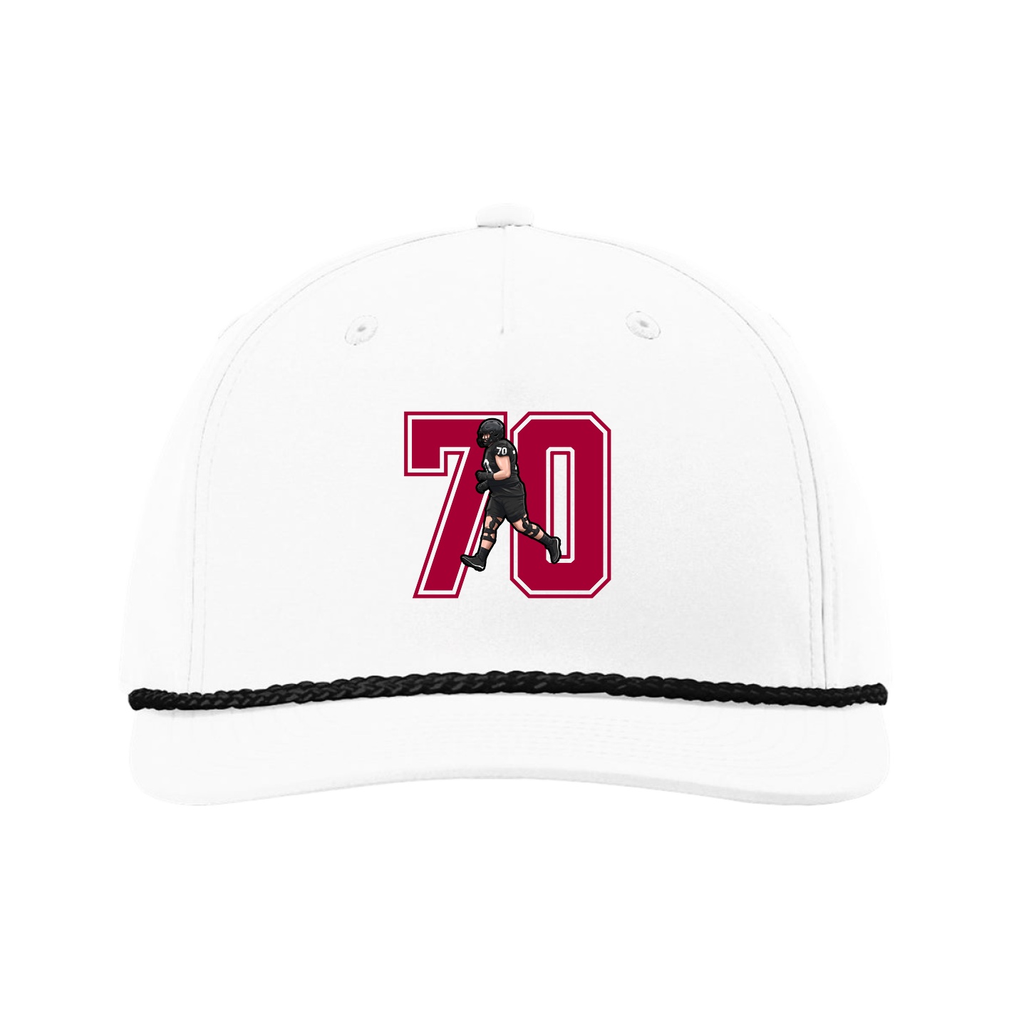 Five-Panel Classic Rope Cap — Number in White
