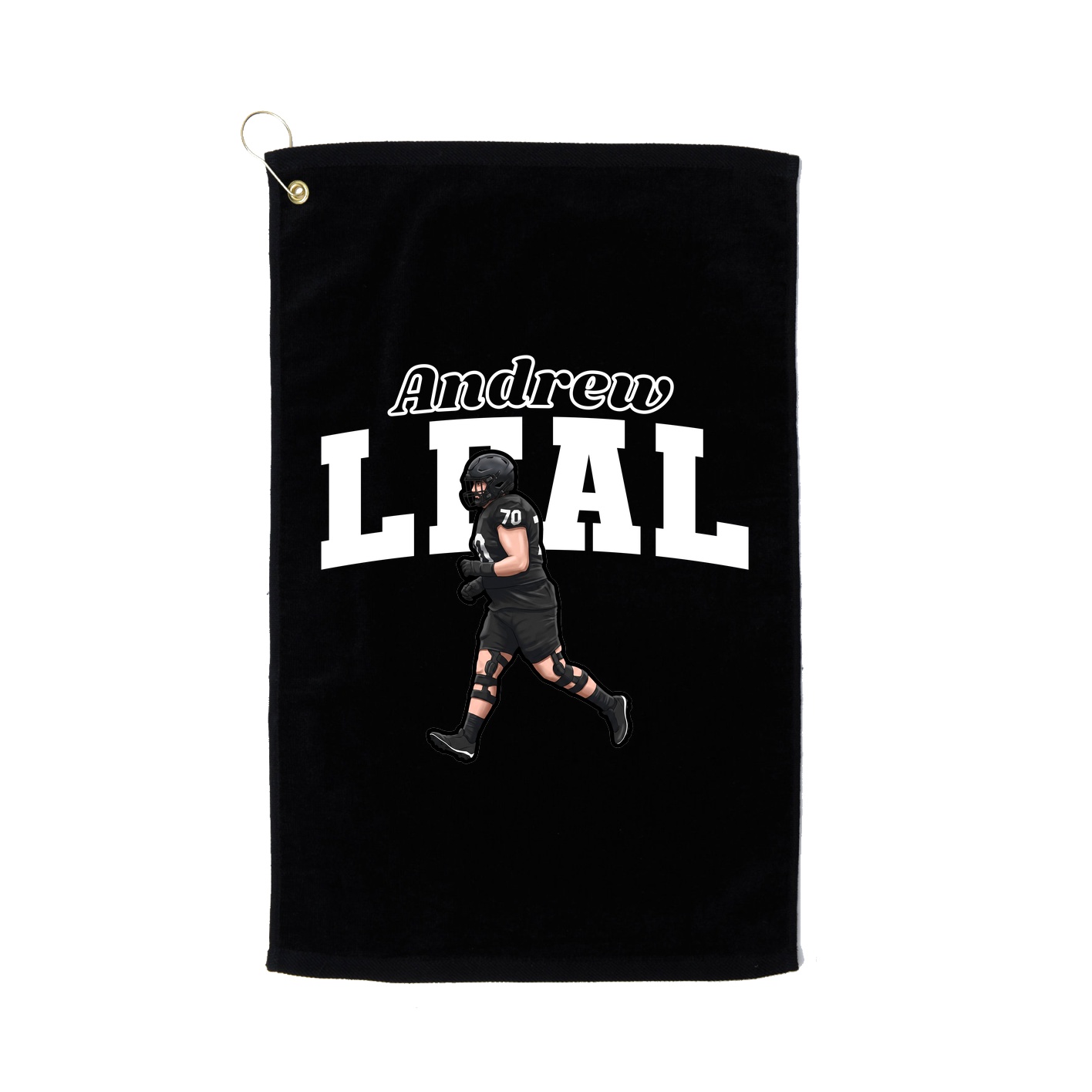 Golf Towel — Name Arch in Black