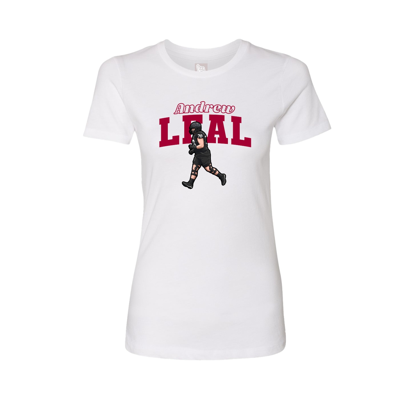 Fitted Women's Tee — Name Arch in White