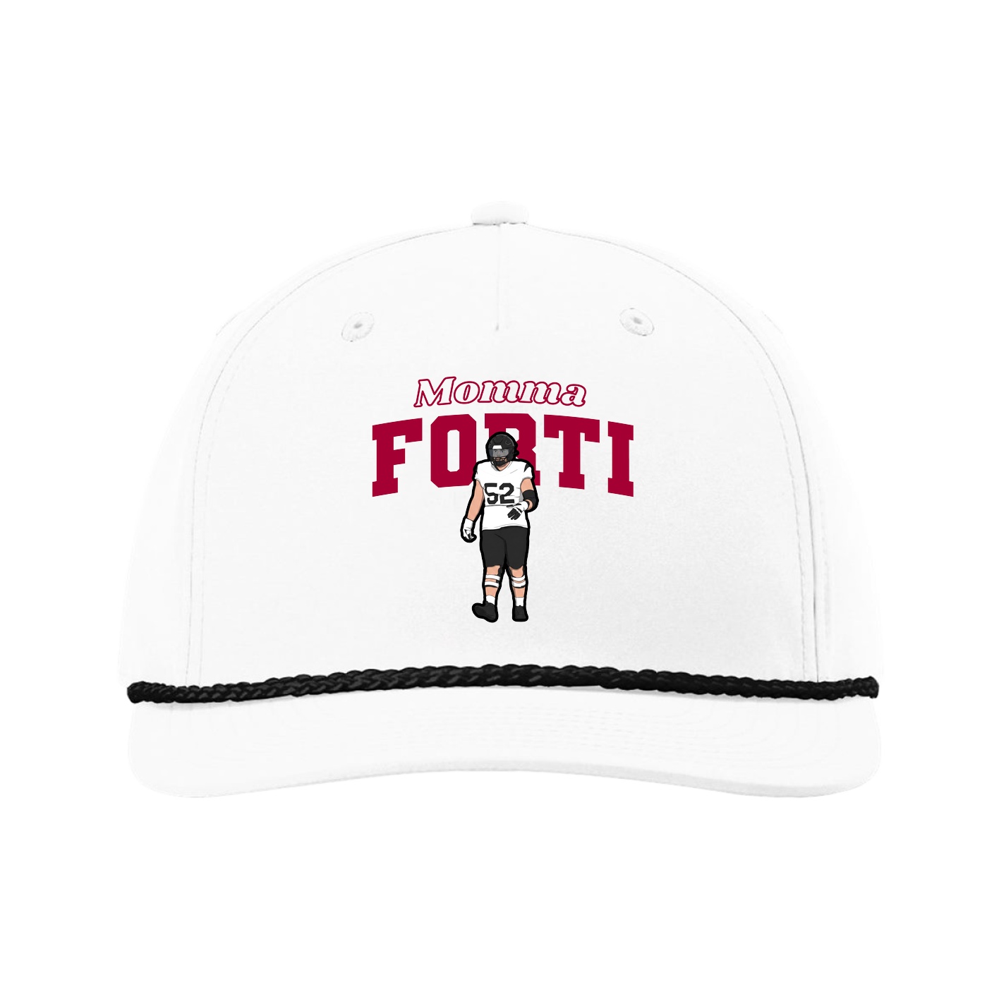 Five-Panel Classic Rope Cap — Mothers Day Block in White
